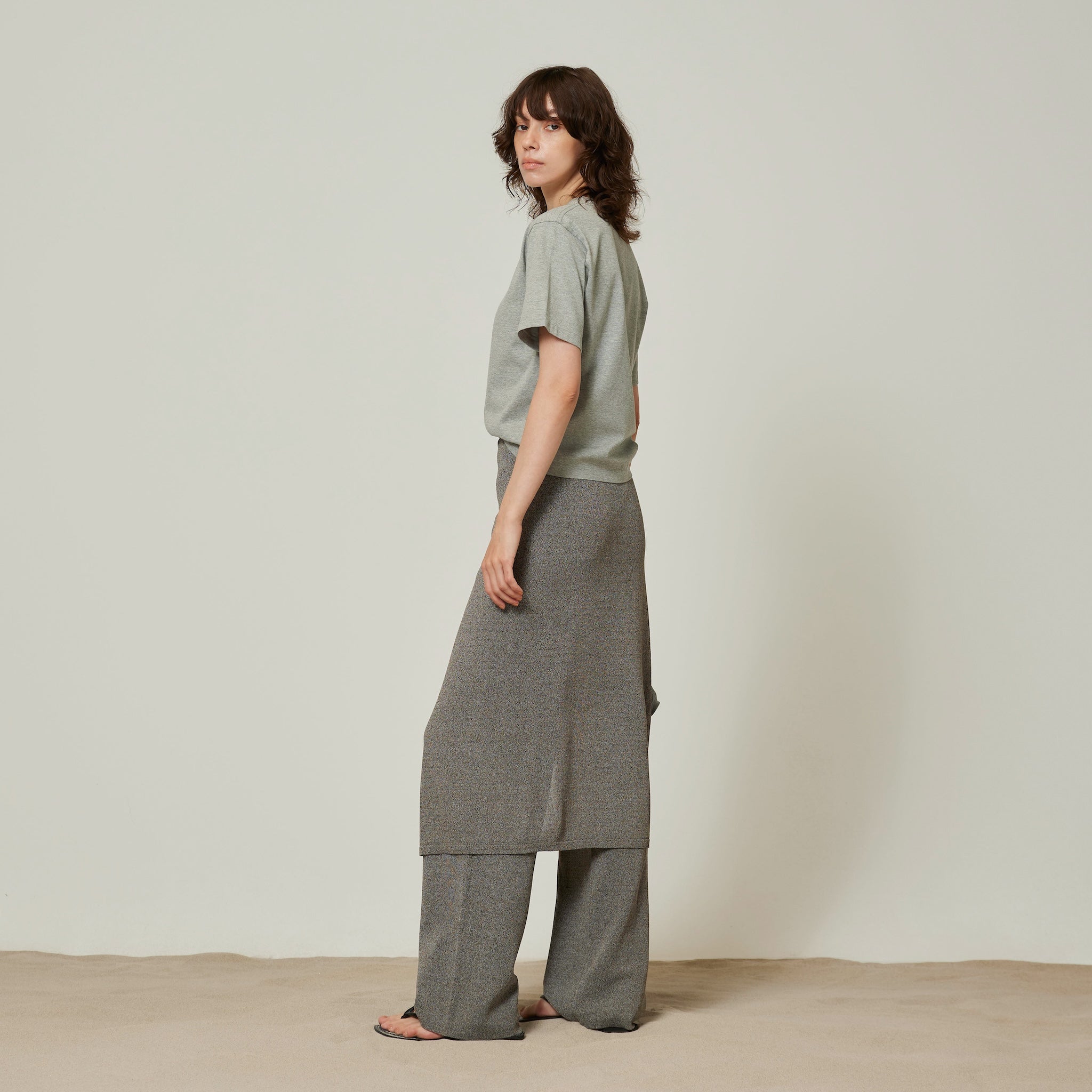 Wrapスカーフニットパンツ