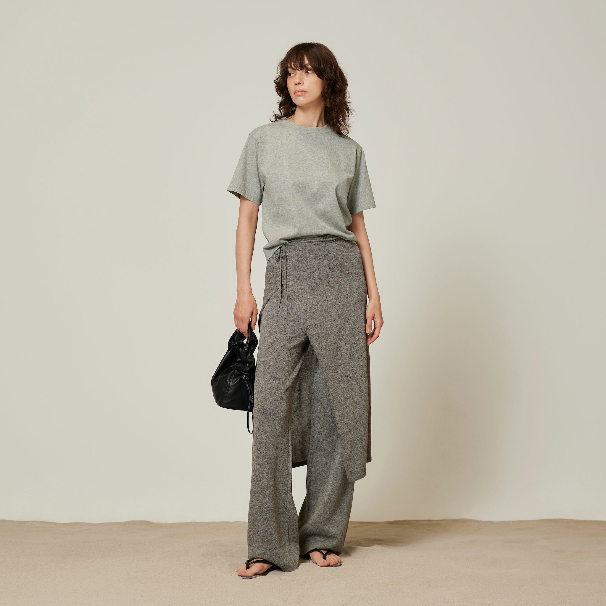 Wrapスカーフニットパンツ