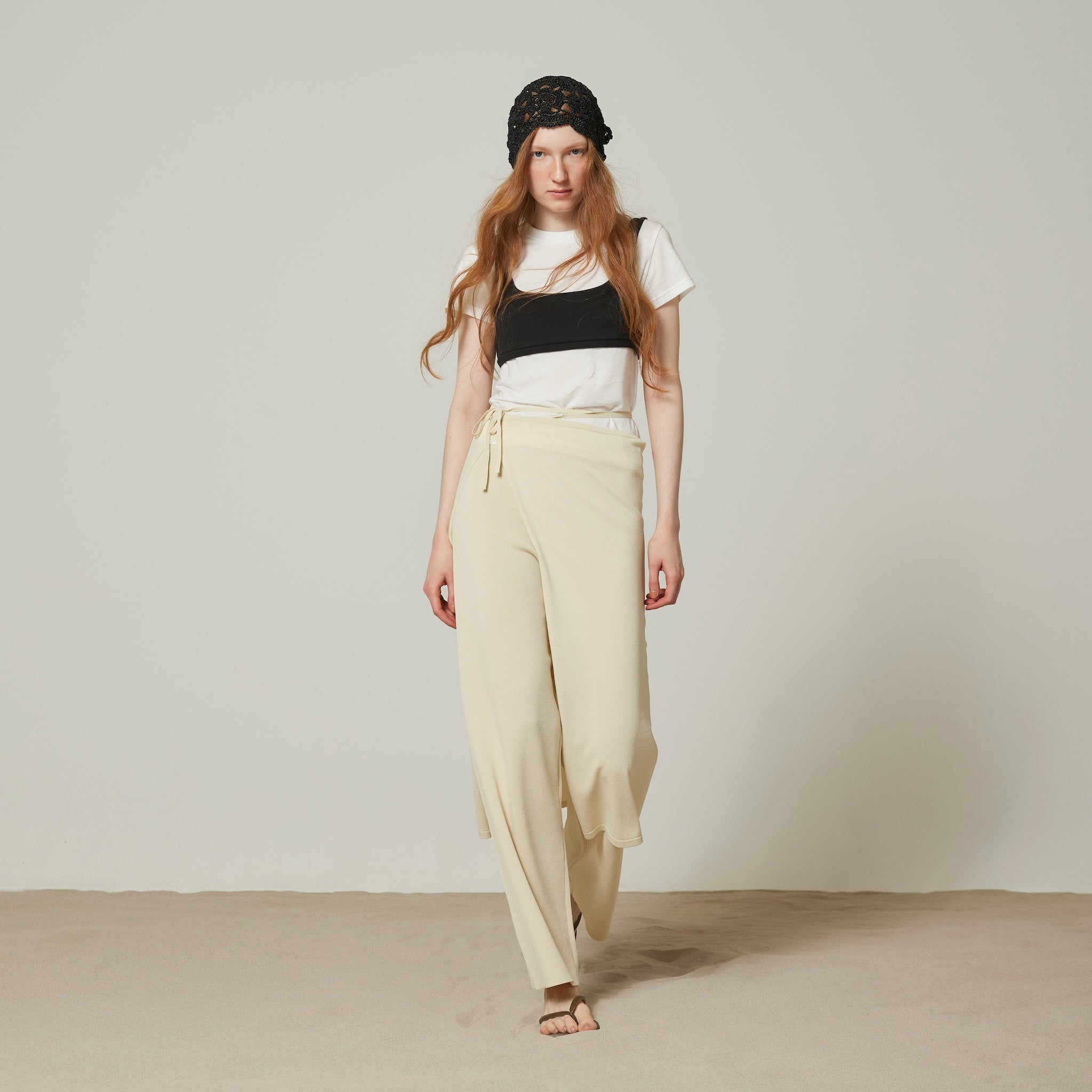 Wrapスカーフニットパンツ