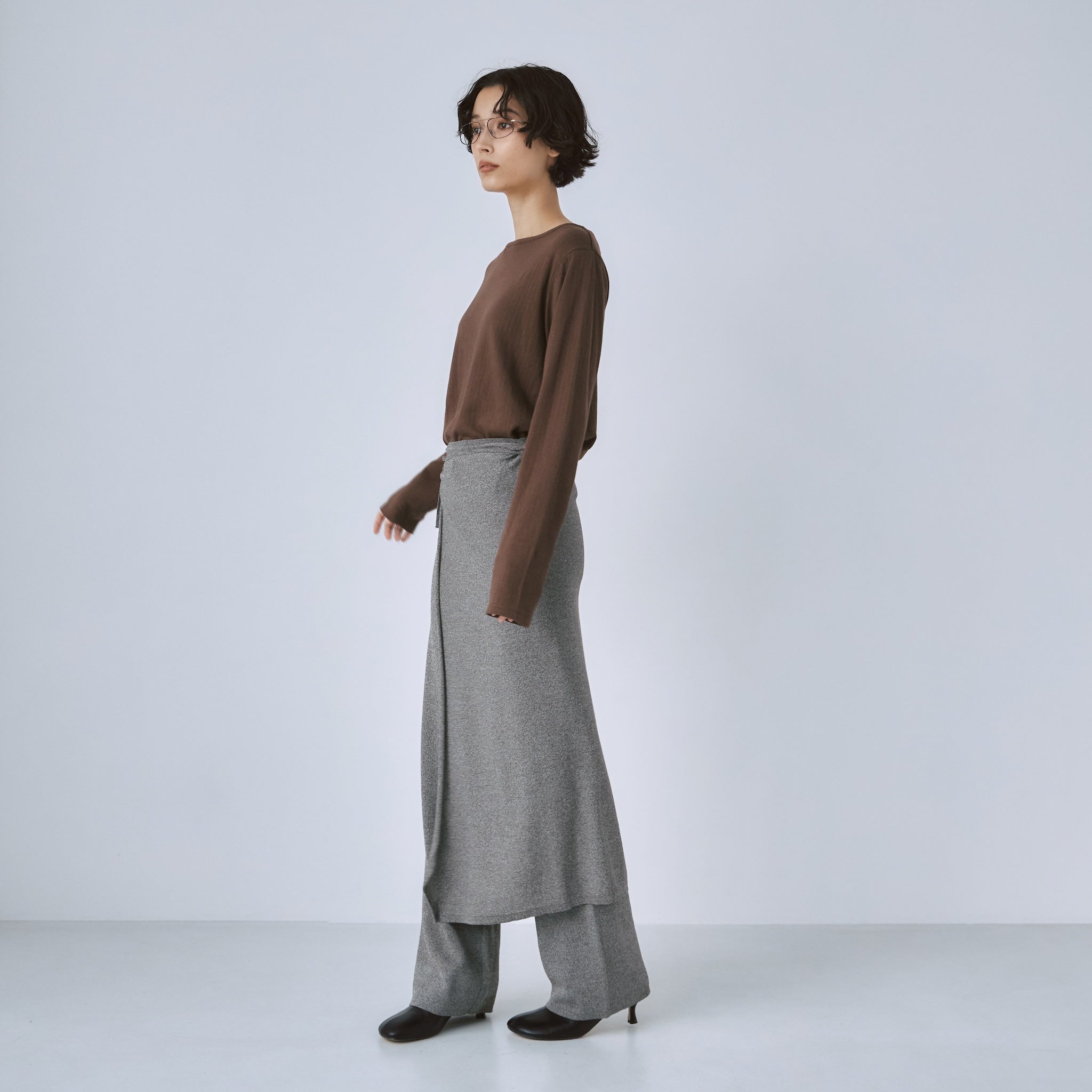 Wrapスカーフニットパンツ