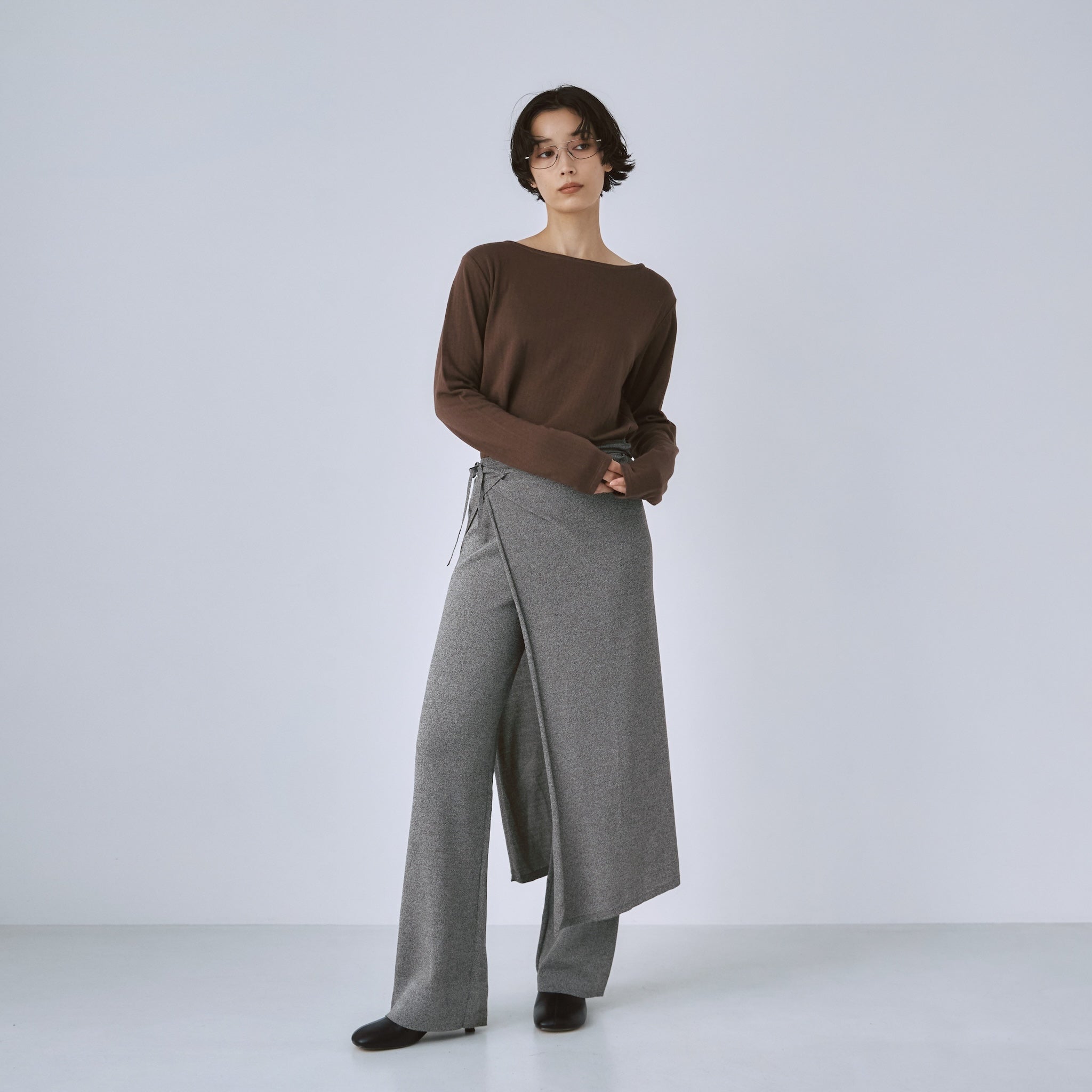 Wrapスカーフニットパンツ