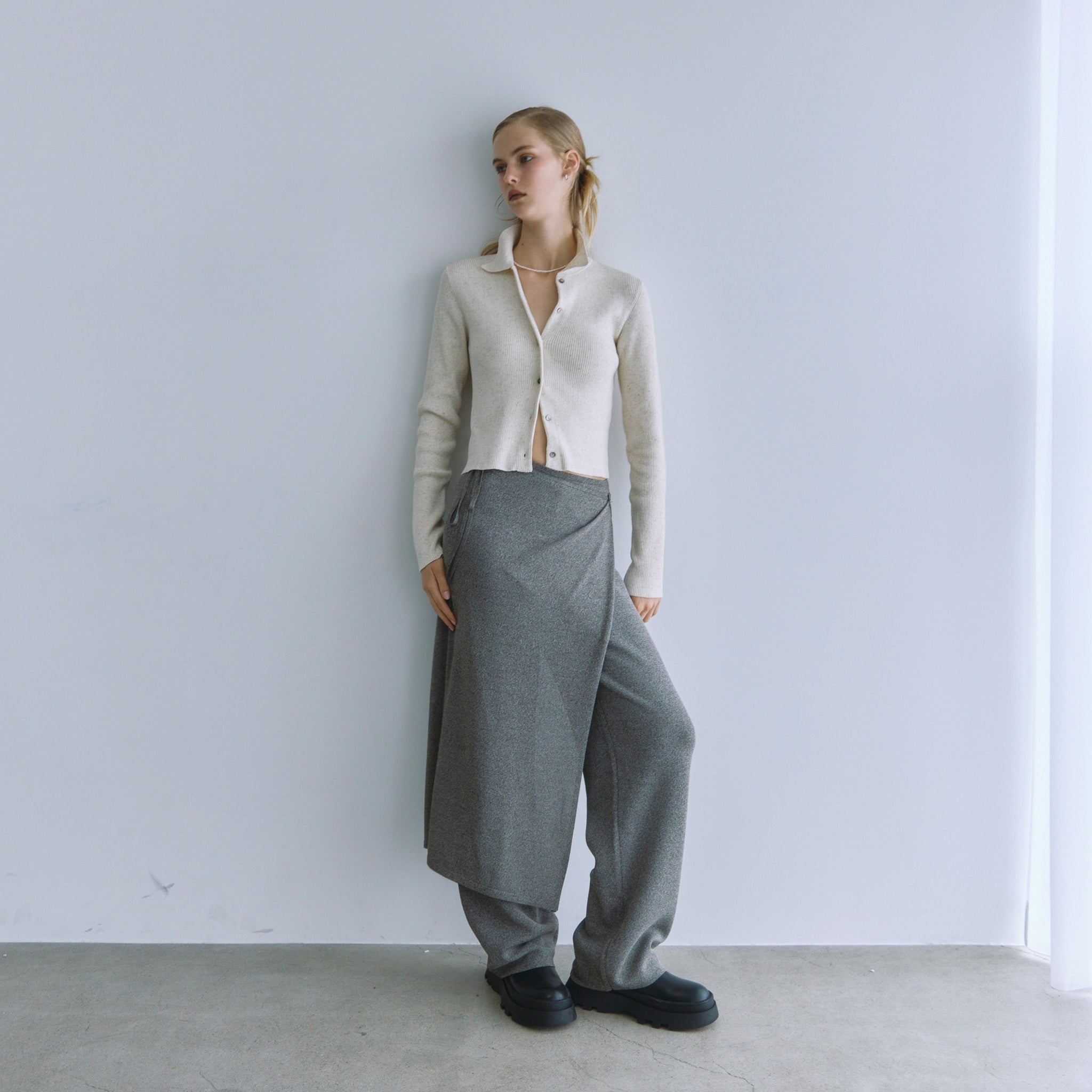 Wrapスカーフニットパンツ