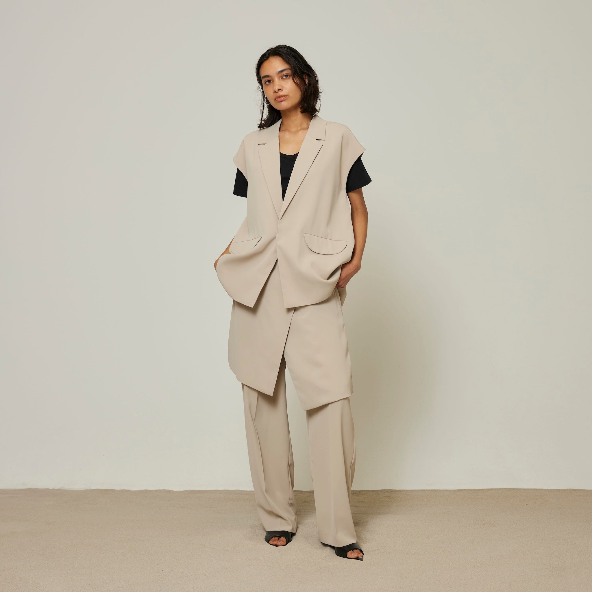 WrapスカートLayeredパンツ