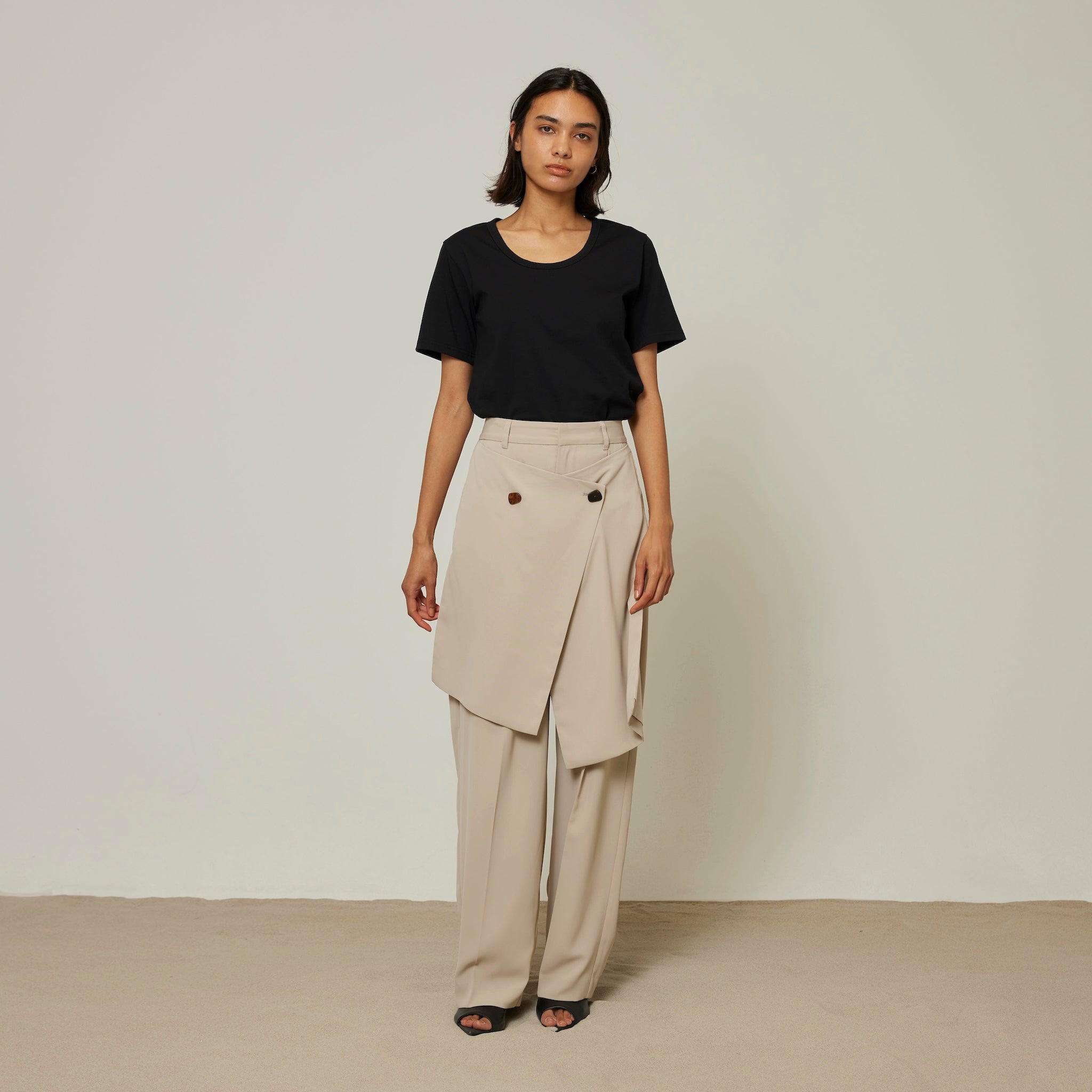 WrapスカートLayeredパンツ