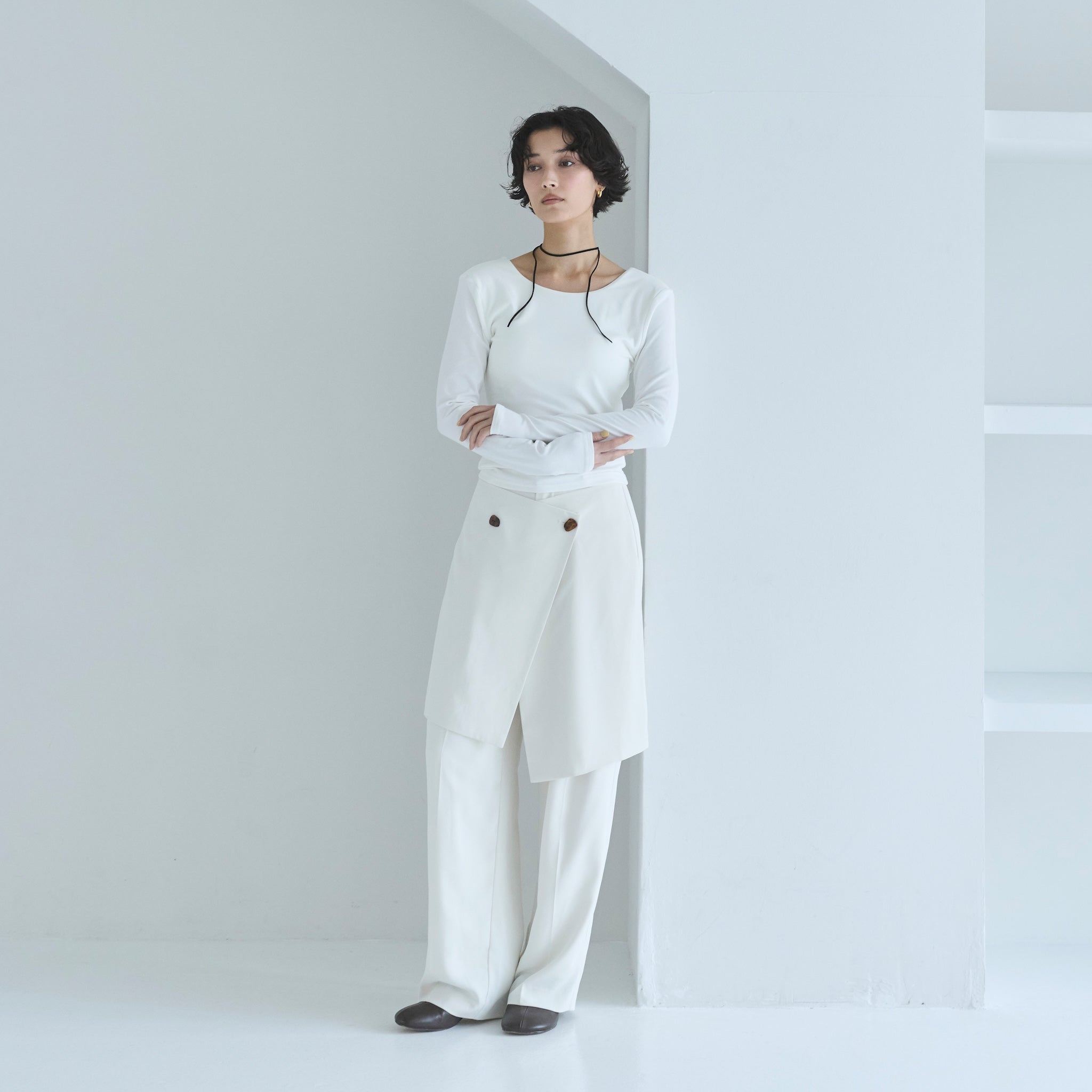 WrapスカートLayeredパンツ