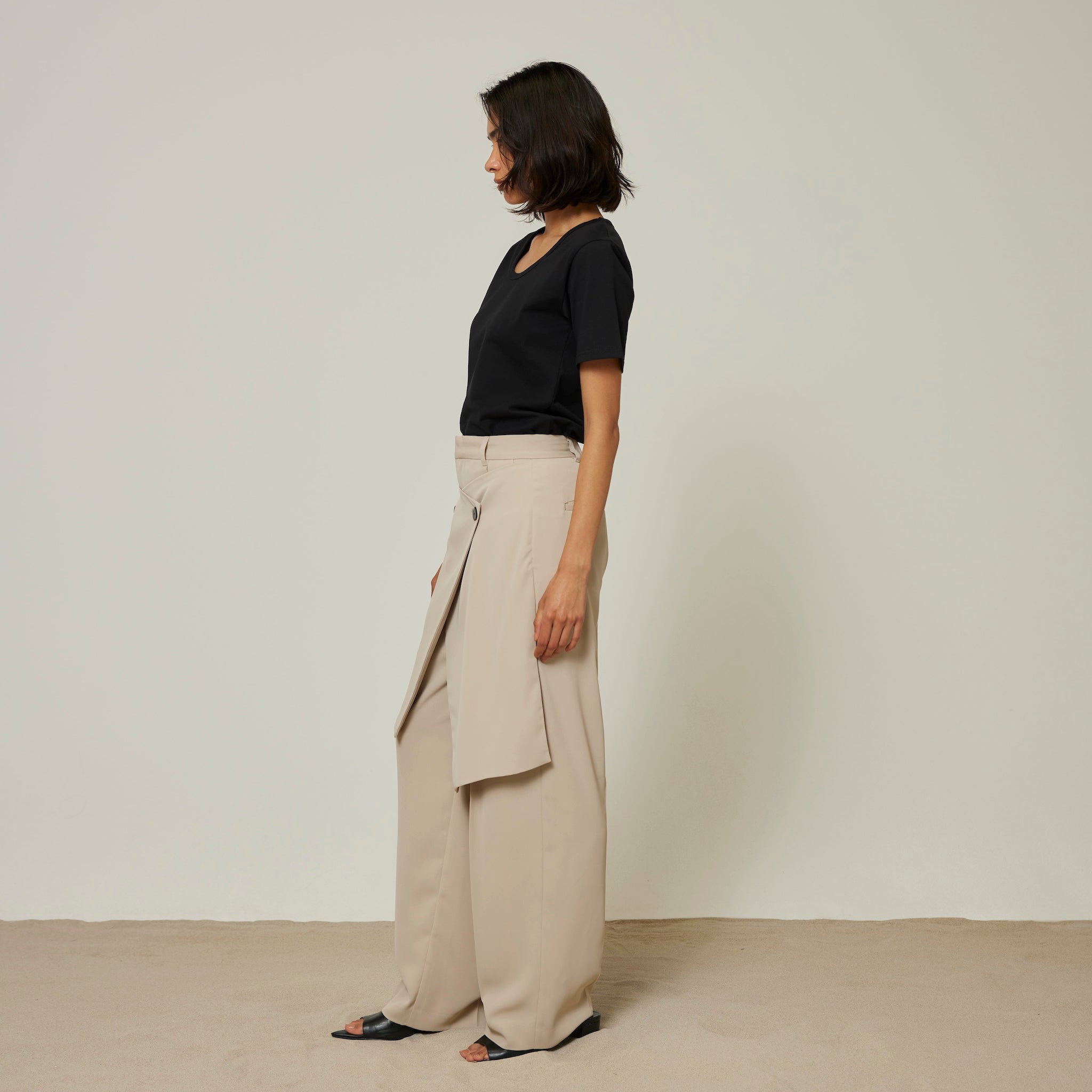 WrapスカートLayeredパンツ