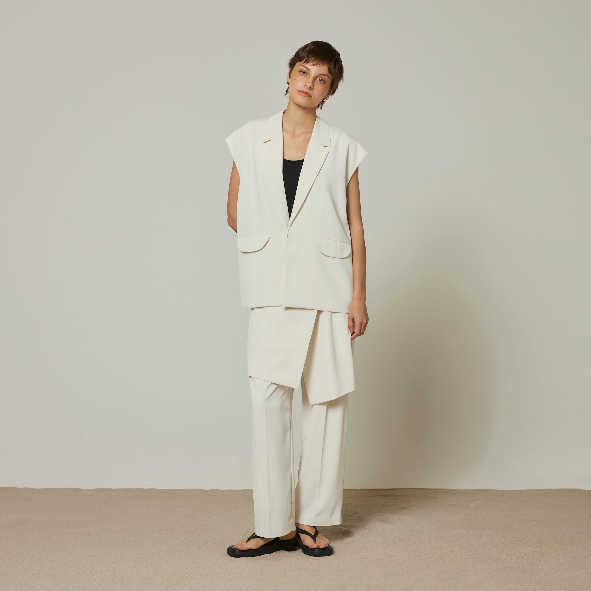 WrapスカートLayeredパンツ