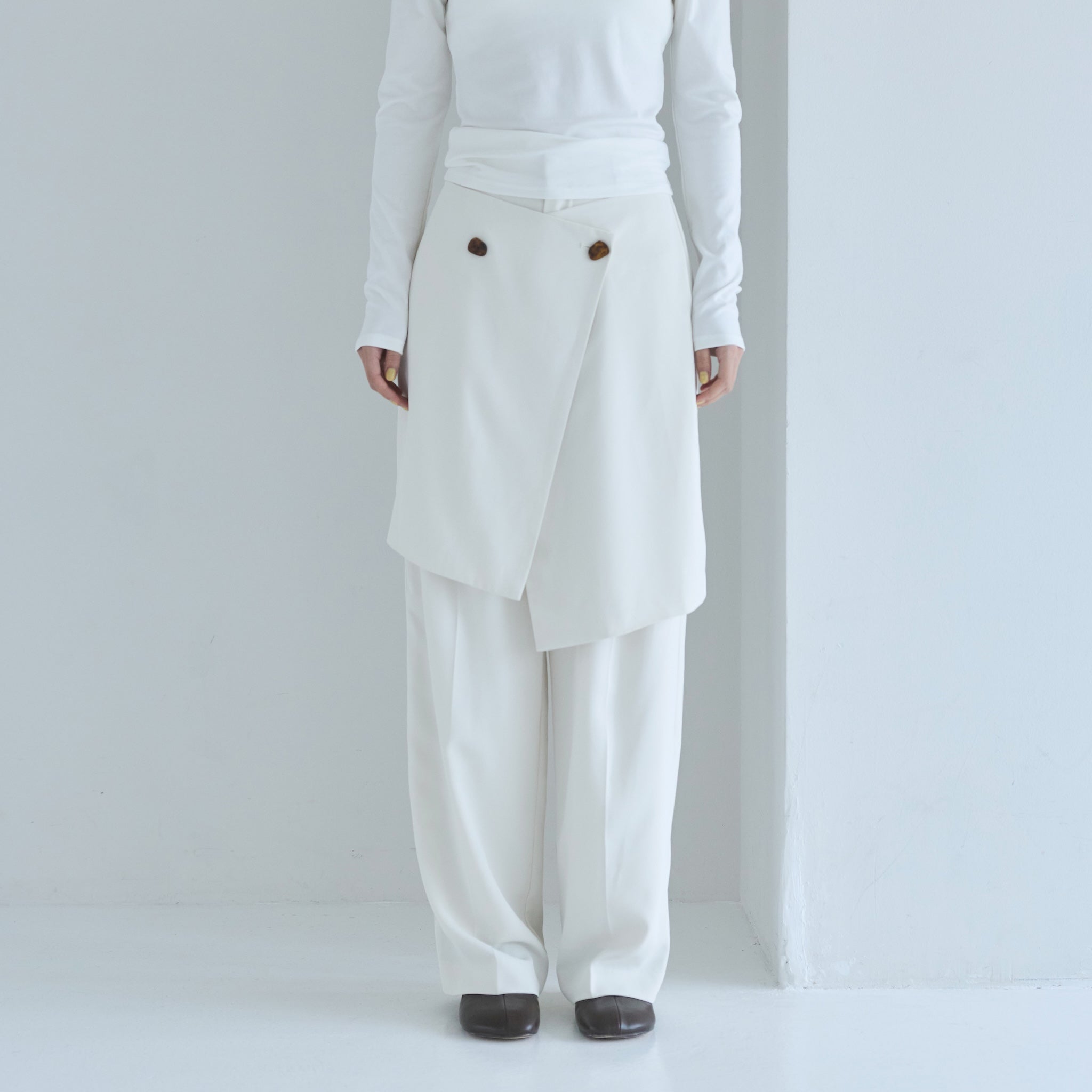 WrapスカートLayeredパンツ