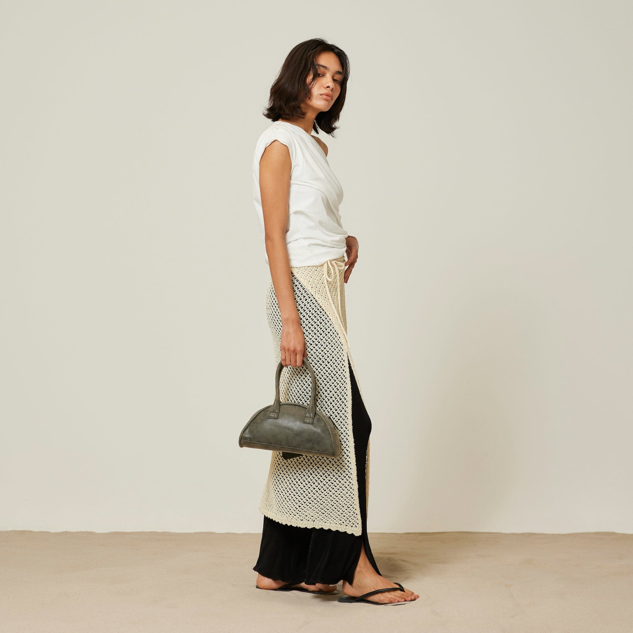 ストローヤーンMeshレイヤードスカート