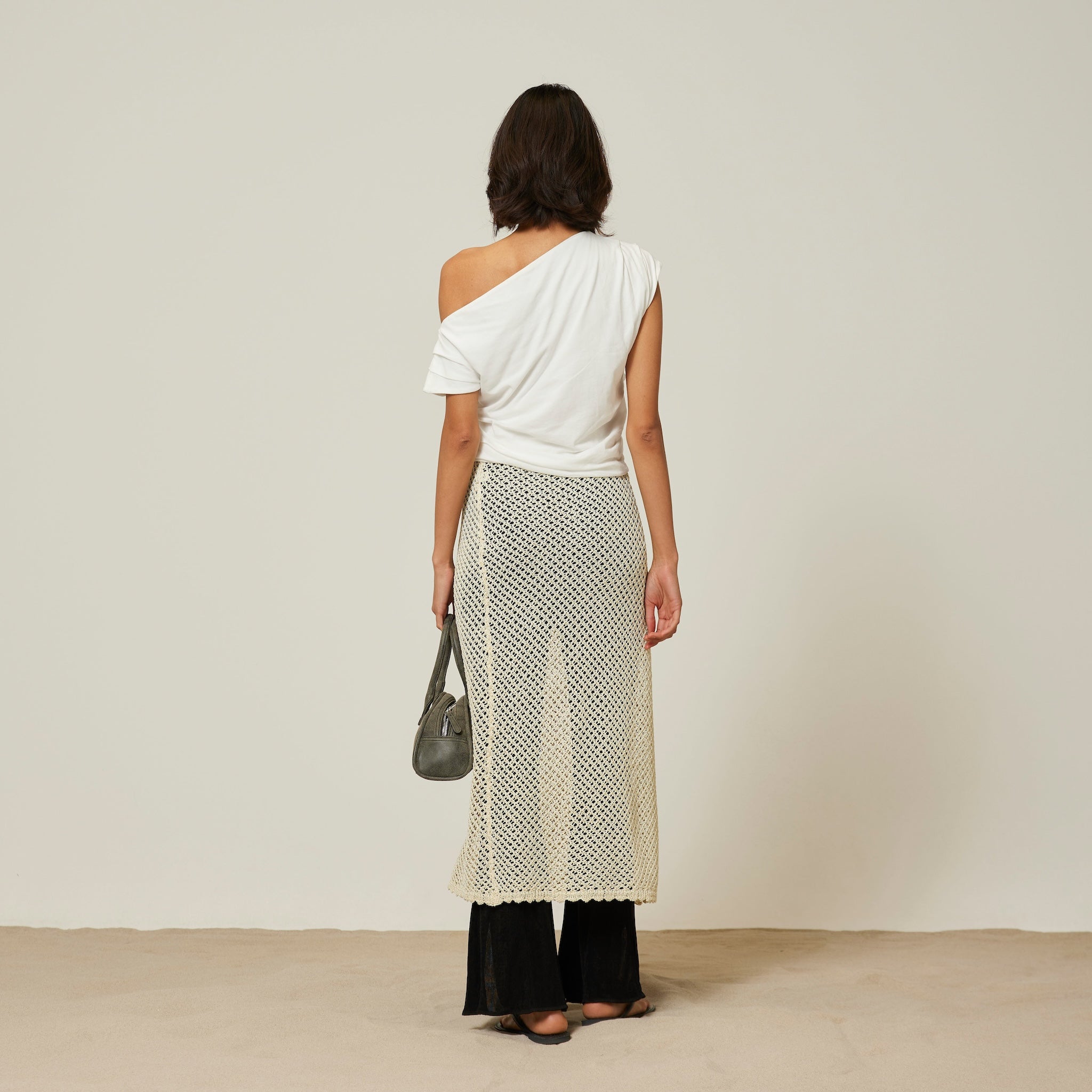 ストローヤーンMeshレイヤードスカート