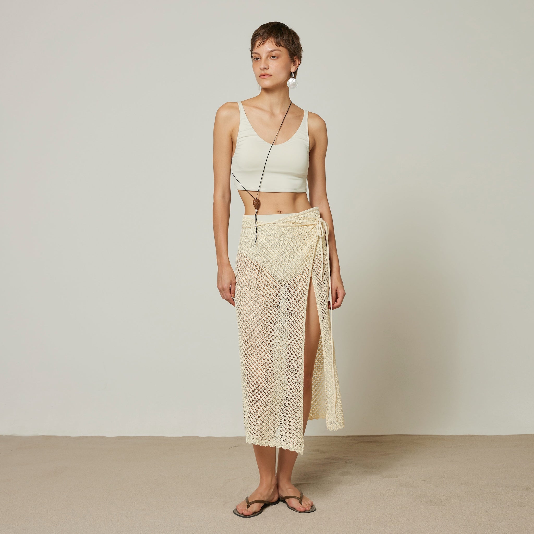 ストローヤーンMeshレイヤードスカート
