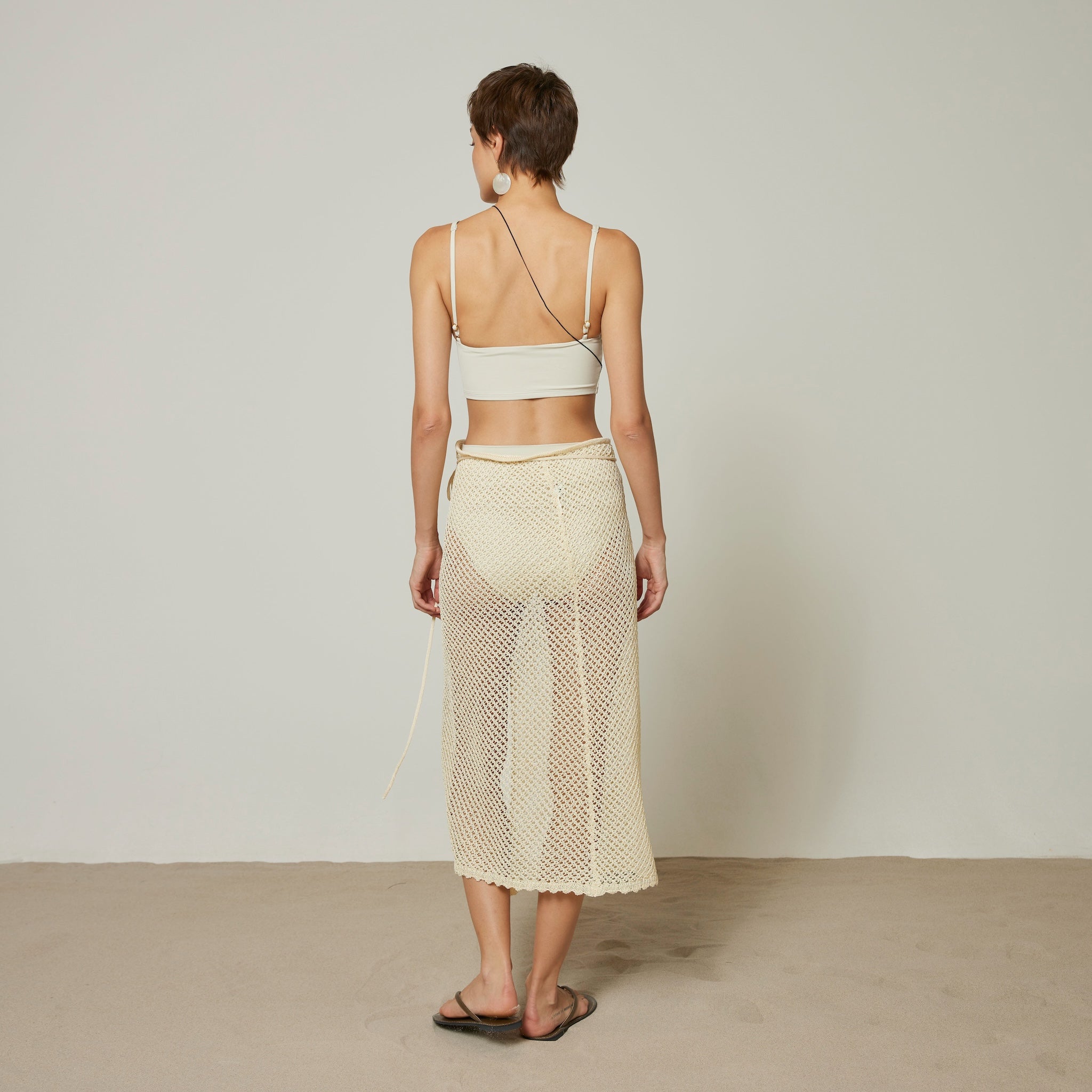 ストローヤーンMeshレイヤードスカート