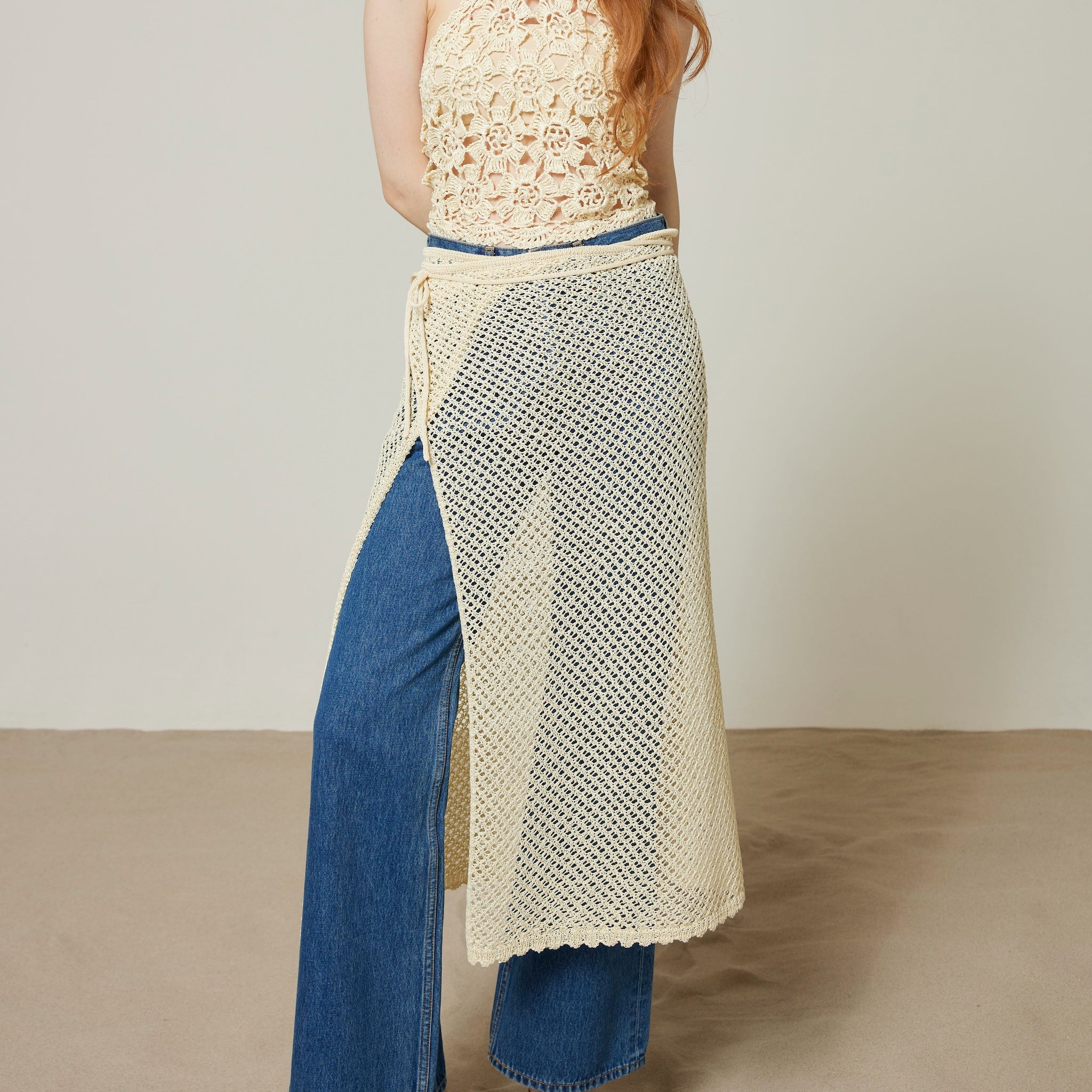 ストローヤーンMeshレイヤードスカート