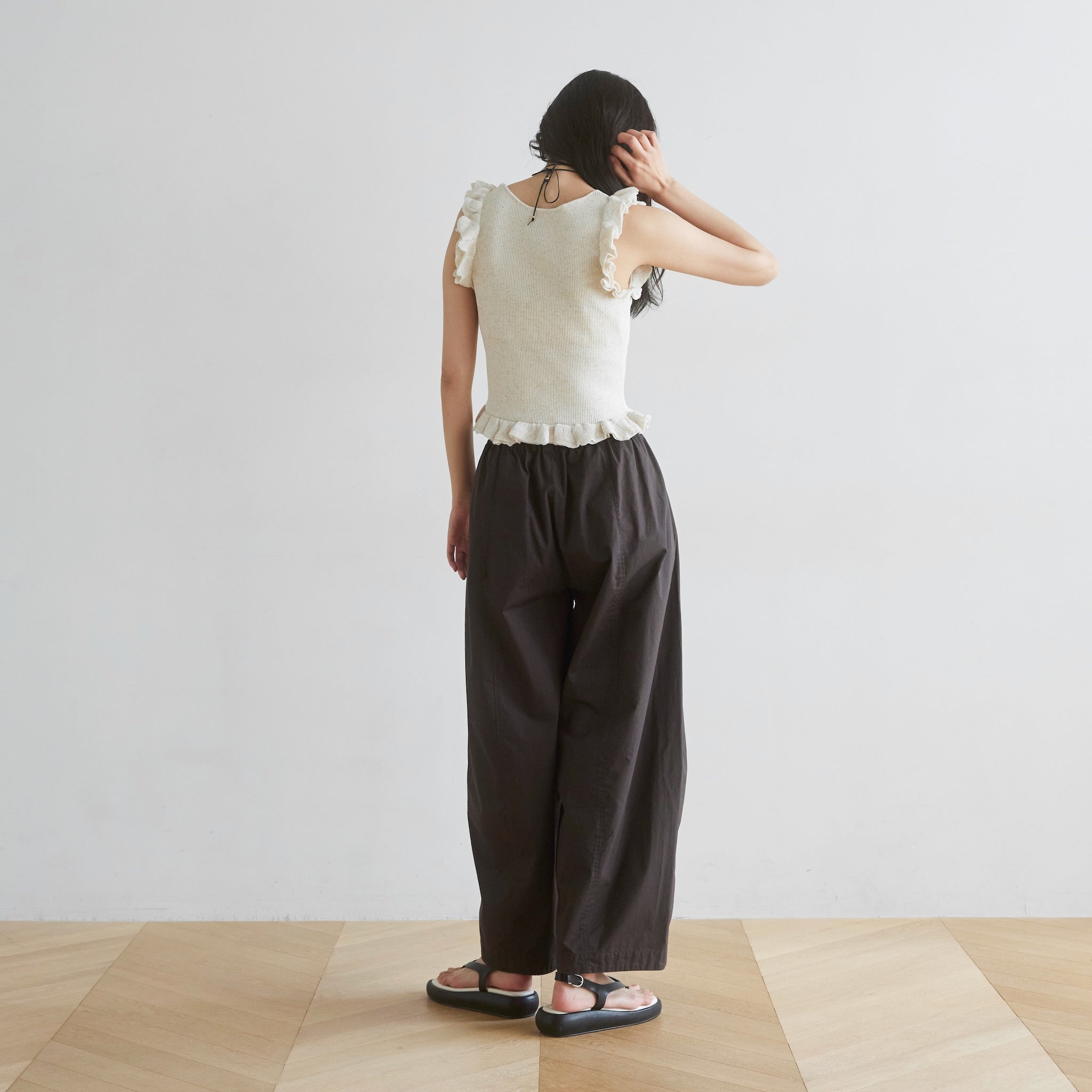 Barrel leg volume pants