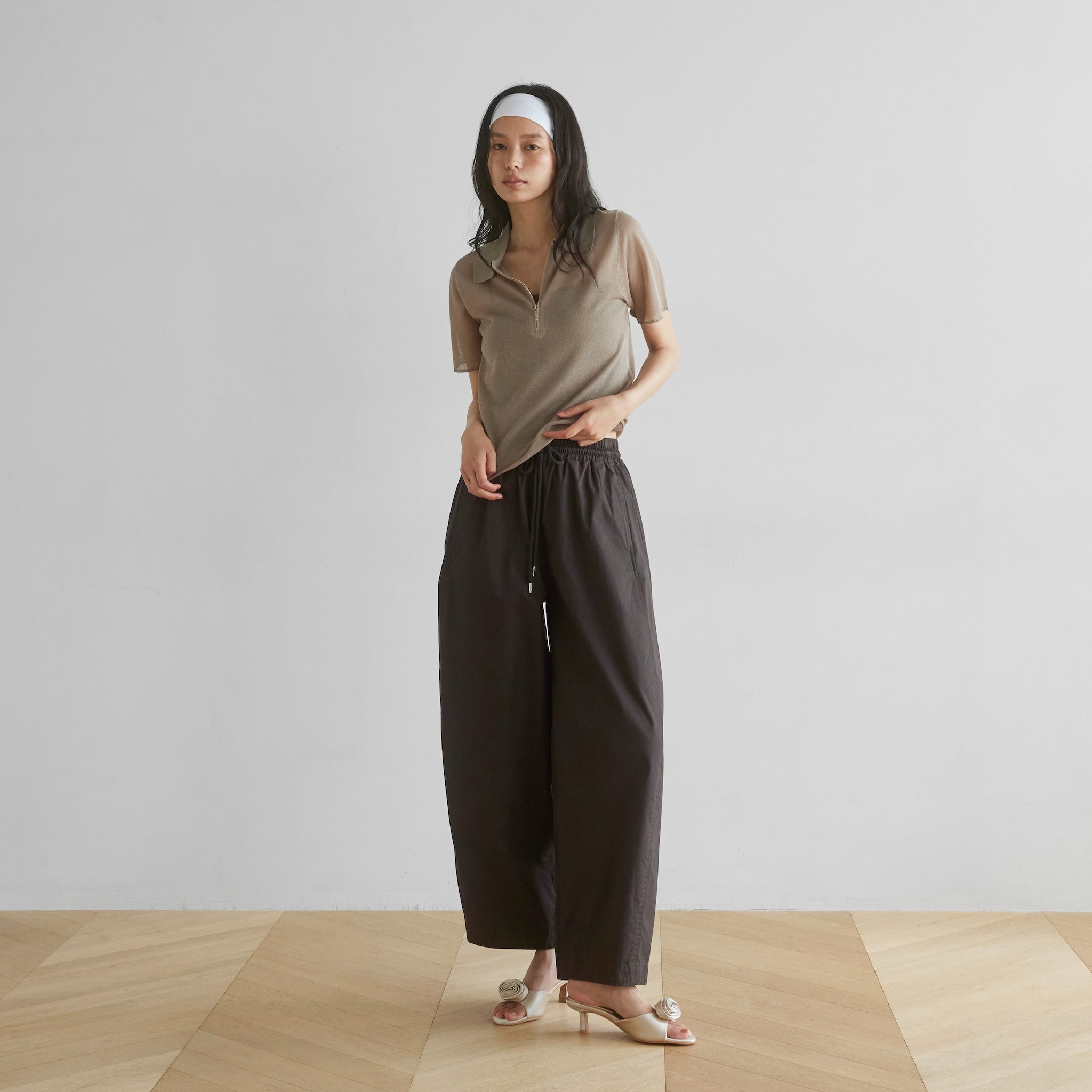 Barrel leg volume pants