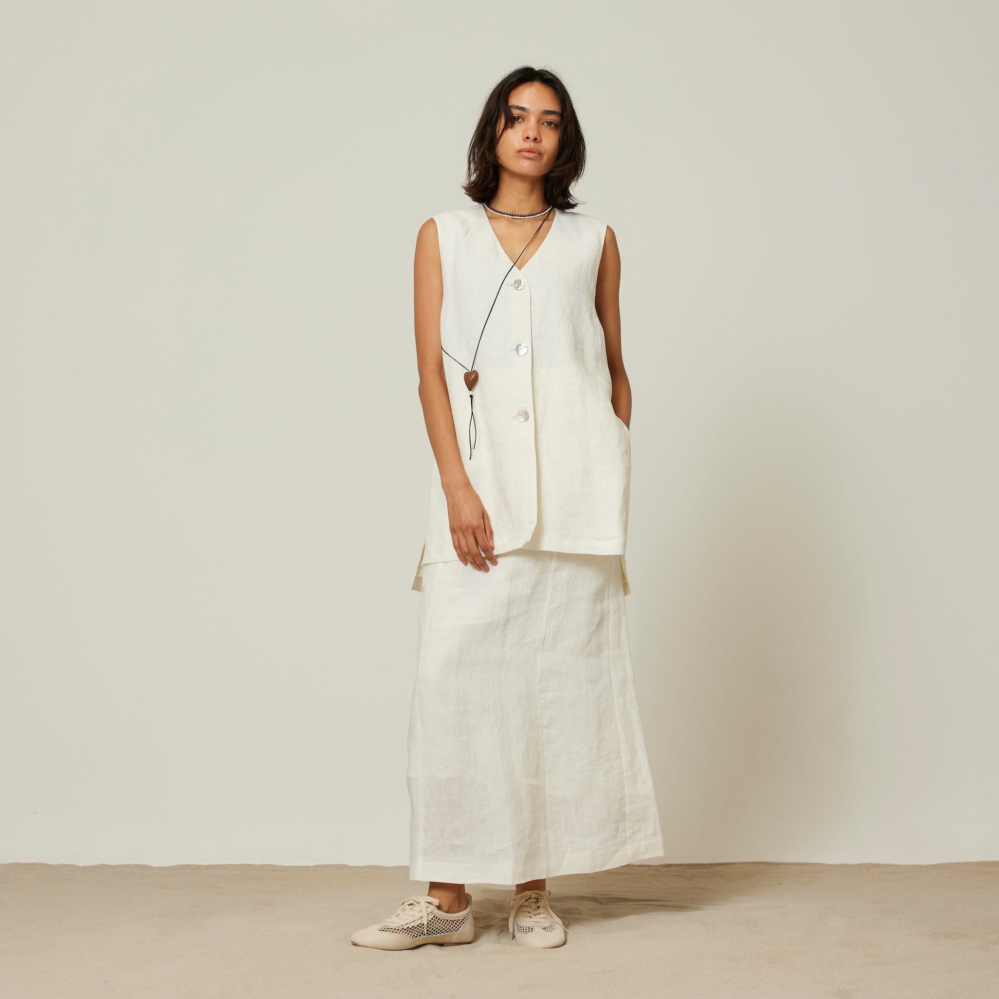 Sandyfeet x SRL LINENハイウエストスカート