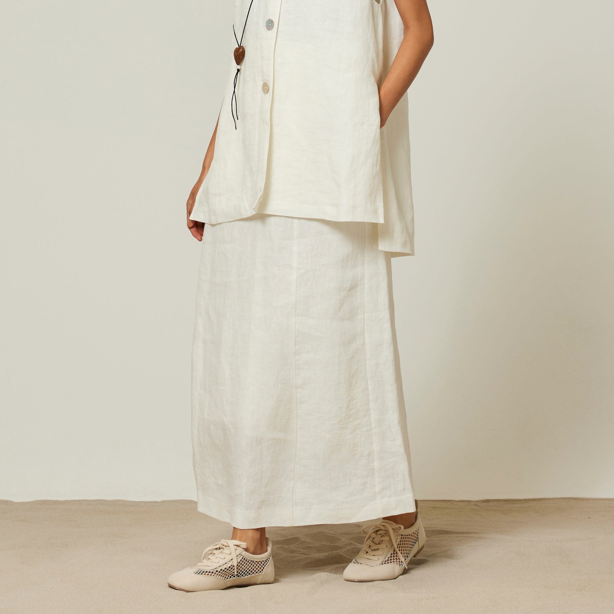 Sandyfeet x SRL LINENハイウエストスカート
