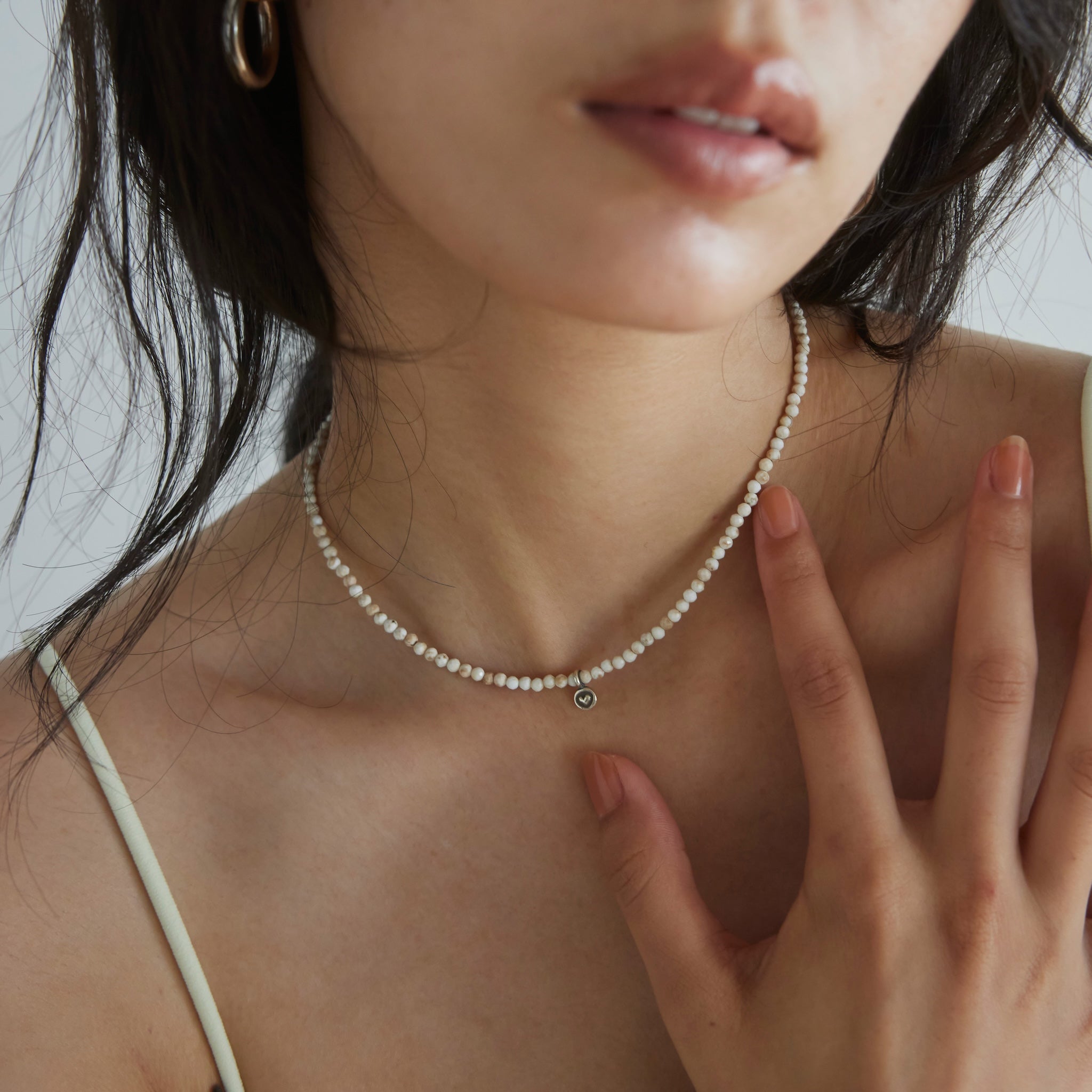 Magnesite chibi heart choker