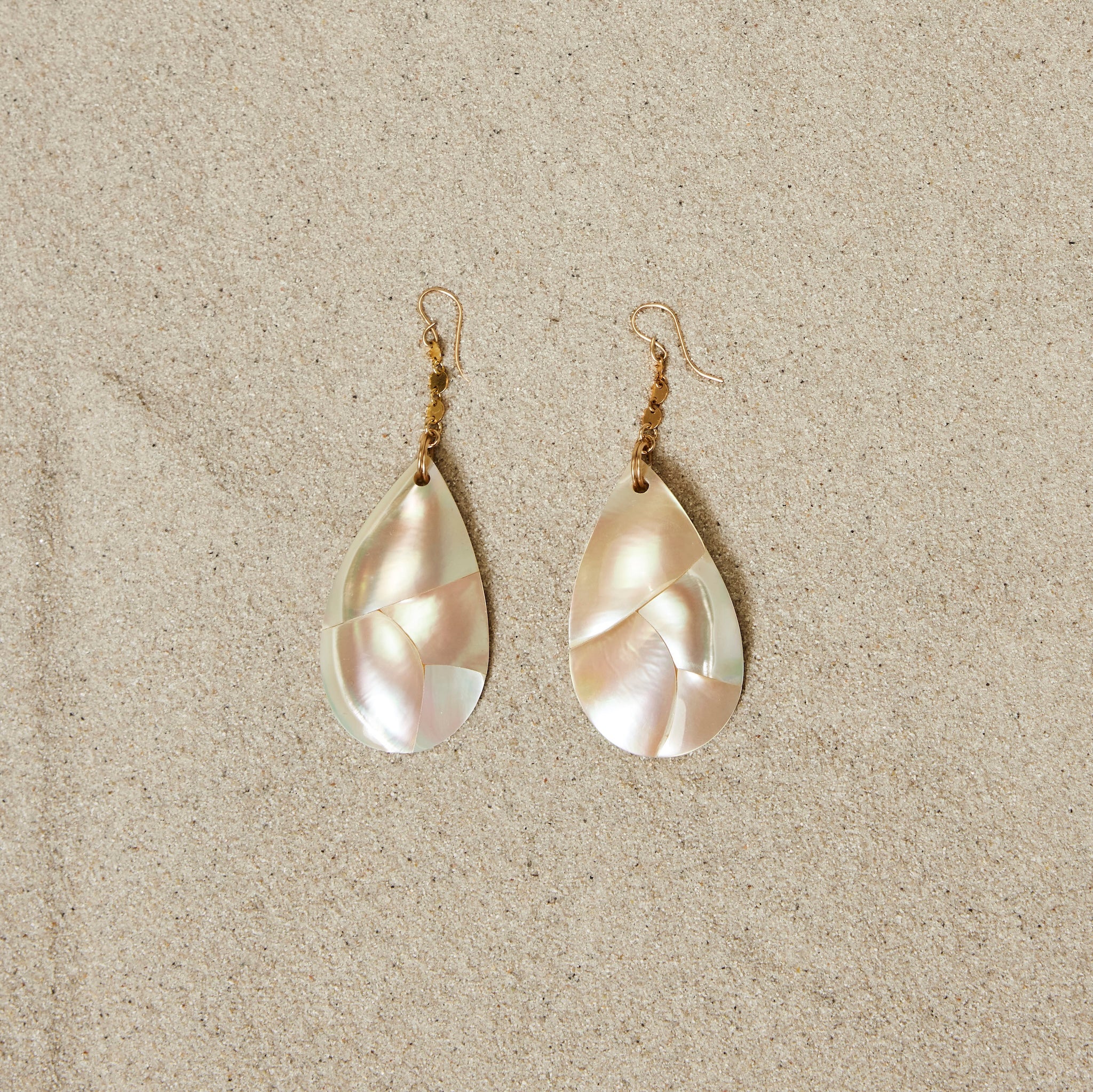Mosaic shell pierced earrings