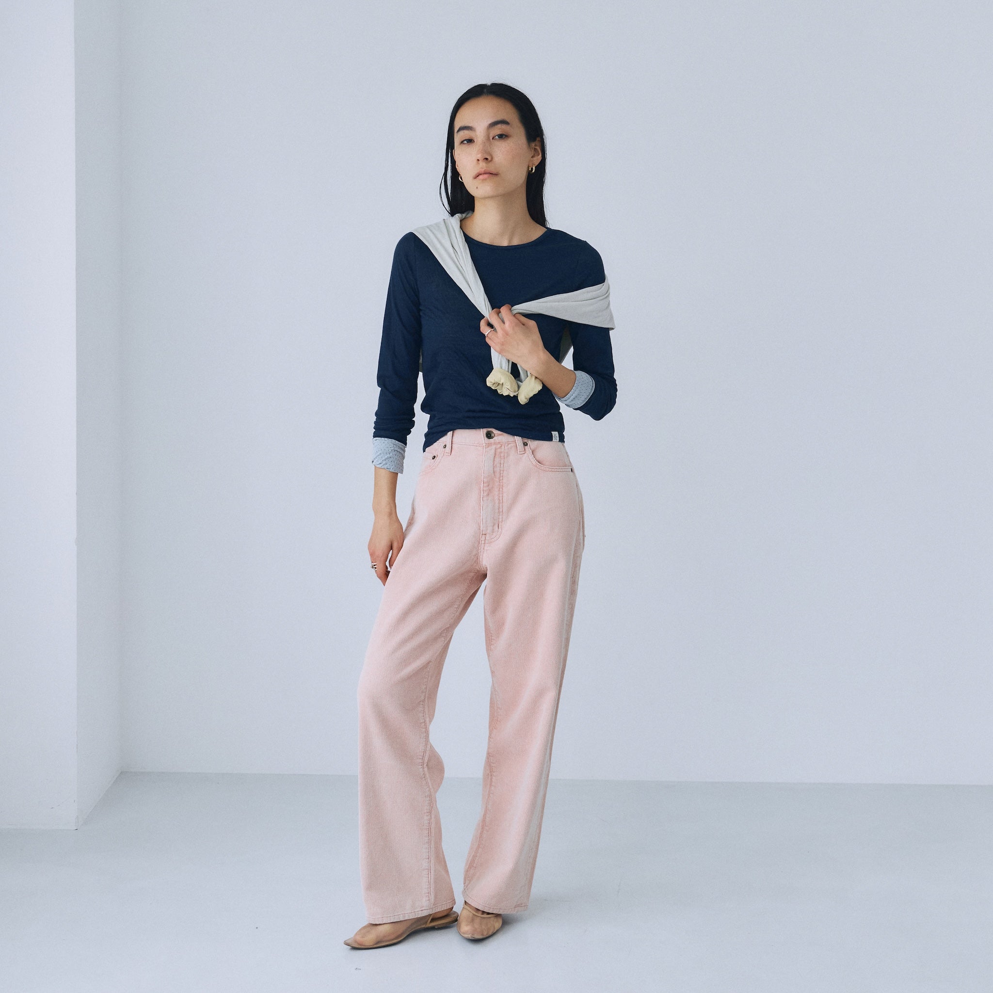 Double Face crew neck top