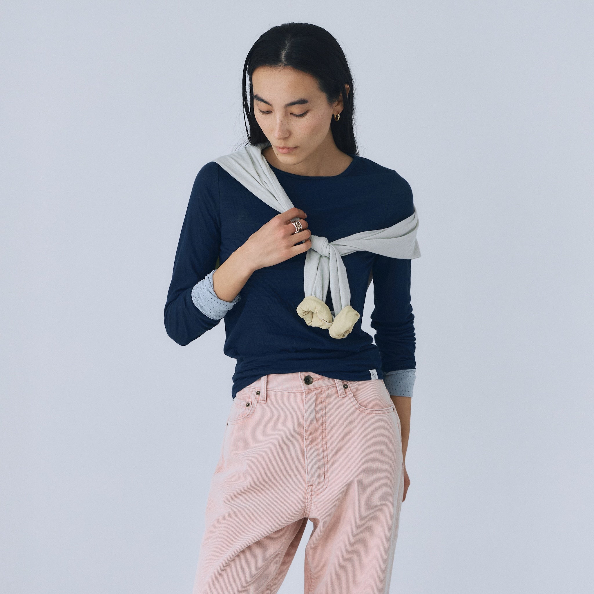 Double Face crew neck top