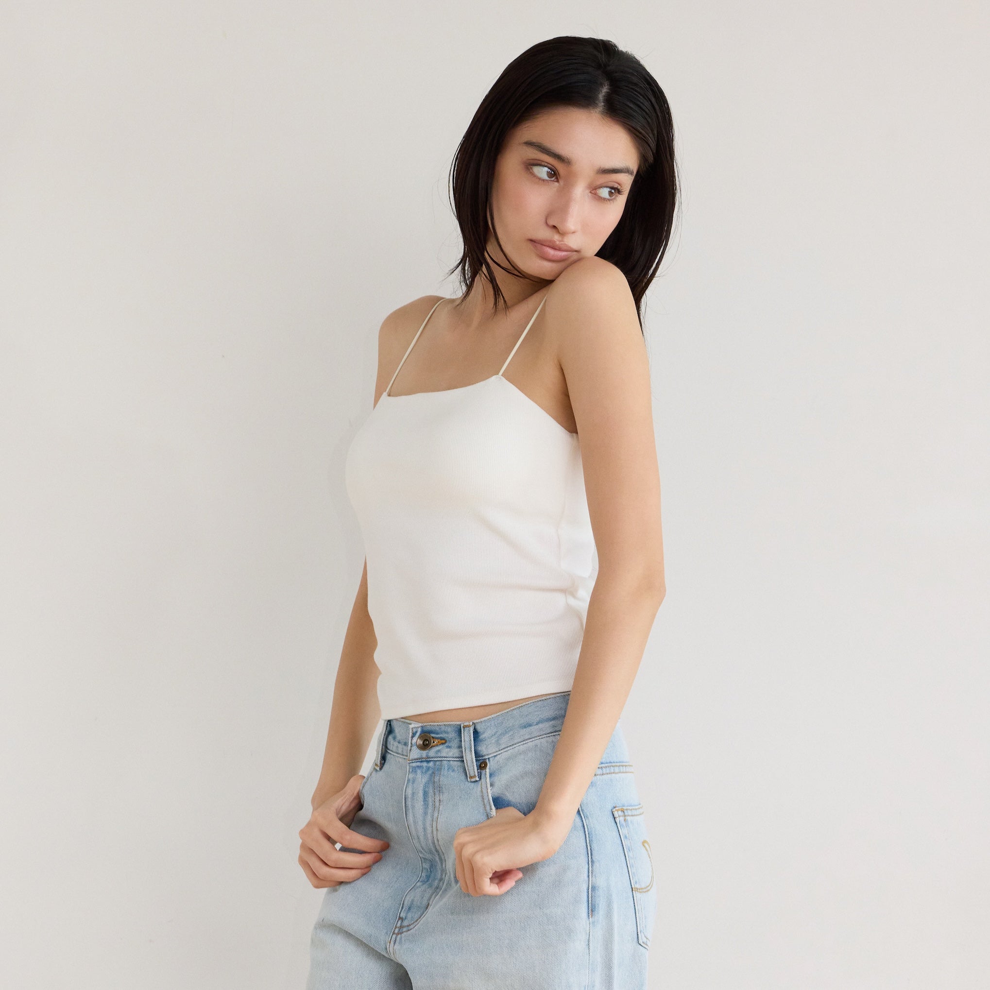 Fit Pad Marshmallow Soft Ribbed Basic Cami