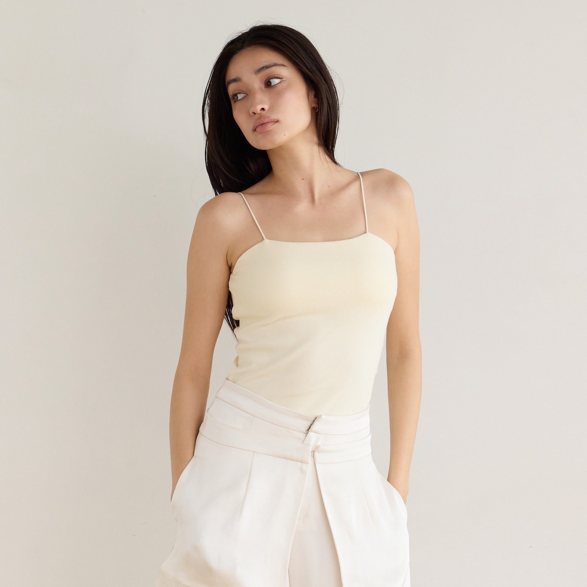 Fit Pad Marshmallow Soft Ribbed Basic Cami