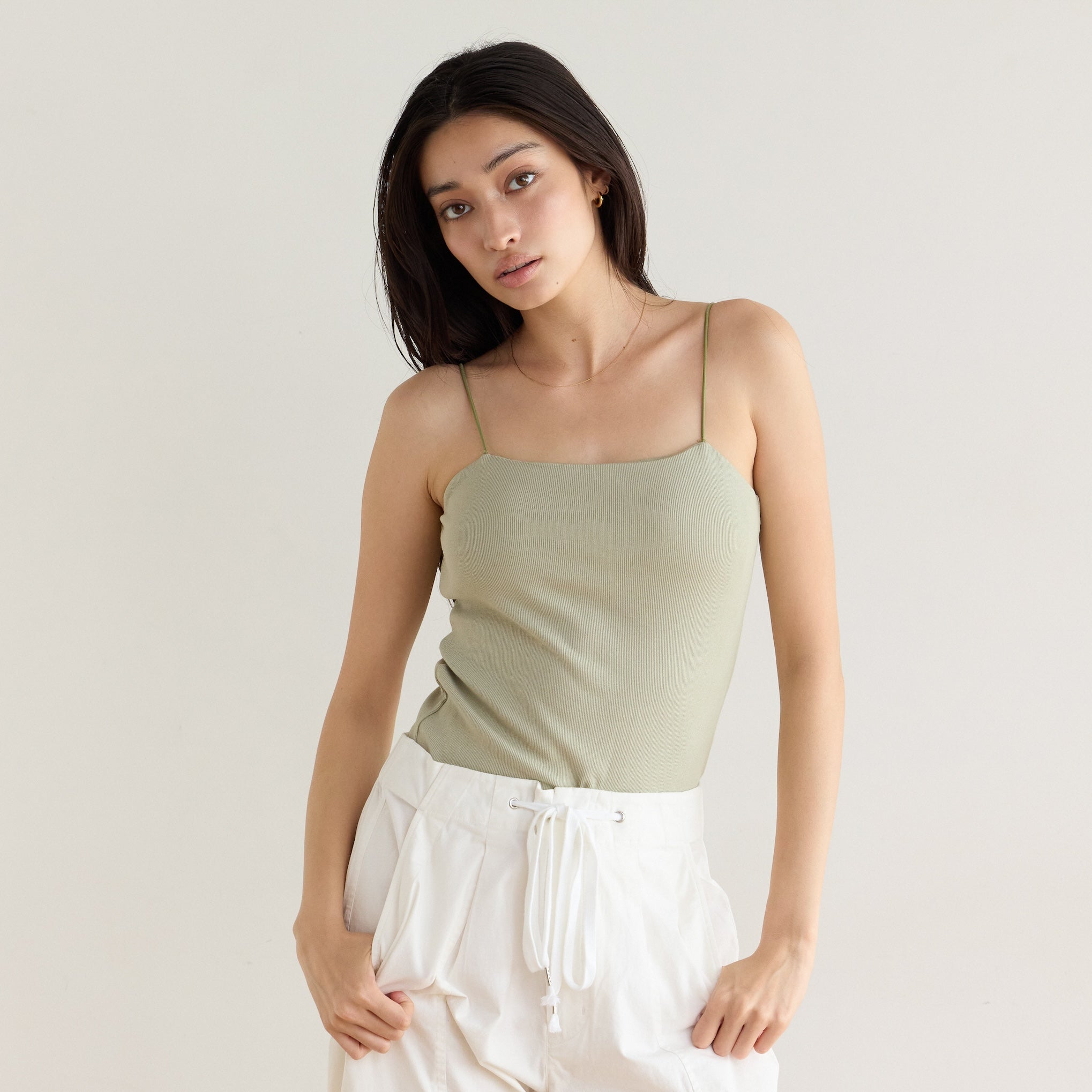 Fit Pad Marshmallow Soft Ribbed Basic Cami