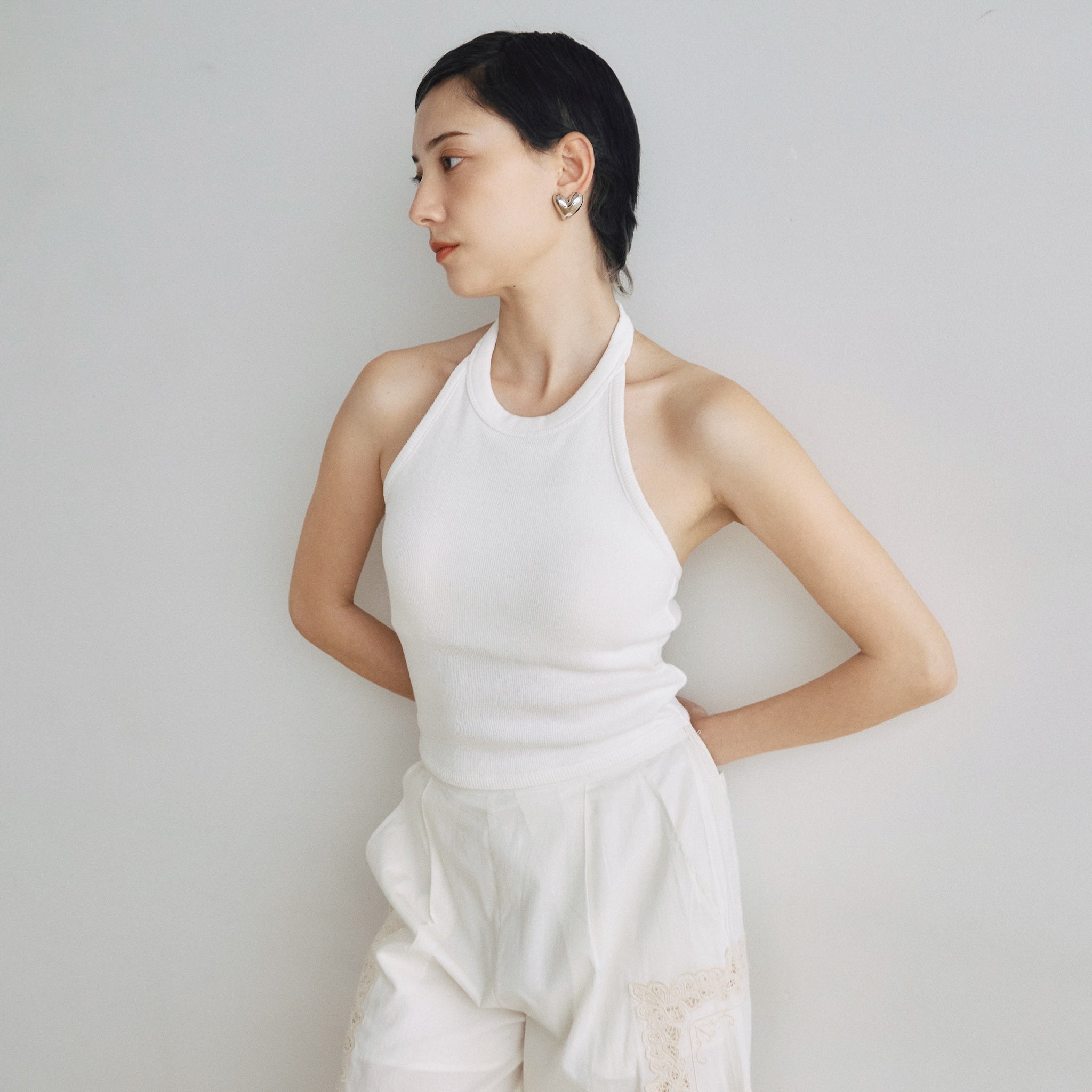 C/L Fluffy Padded Halter Camisole