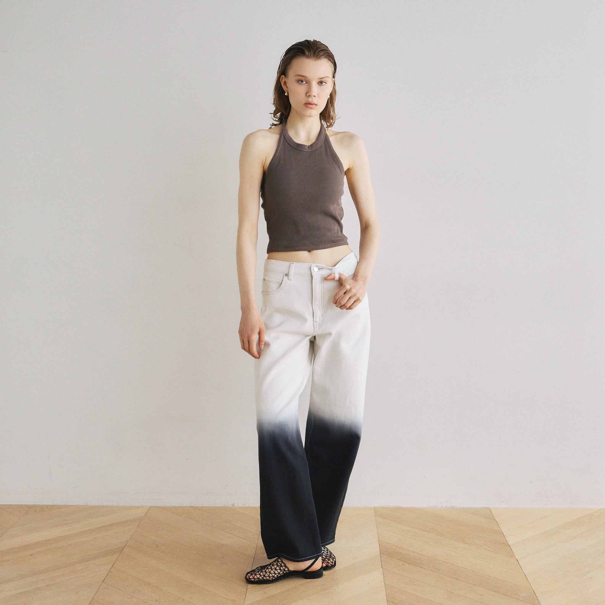 C/L Fluffy Padded Halter Camisole