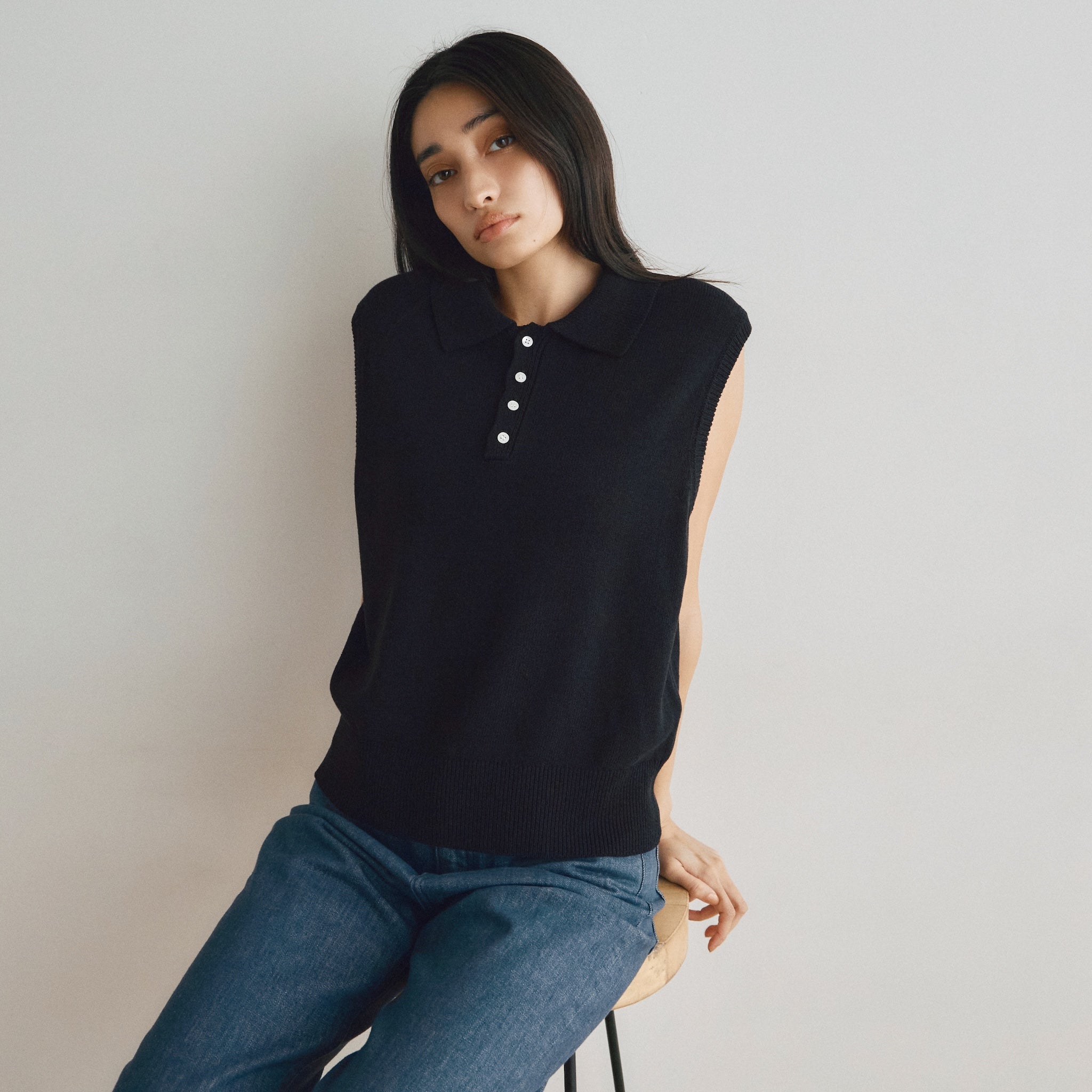 MultiサイズKnit Poloベスト