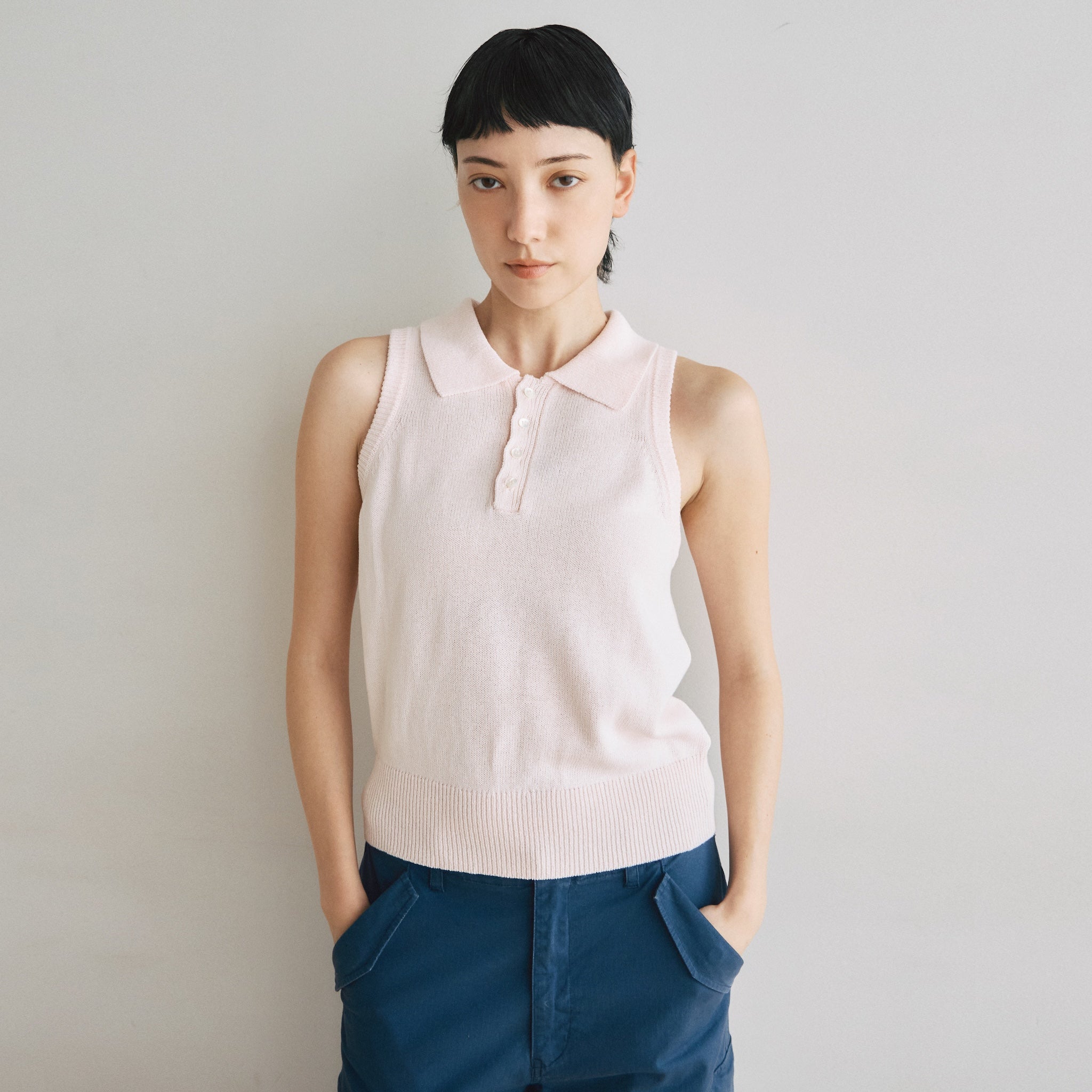 MultiサイズKnit Poloベスト
