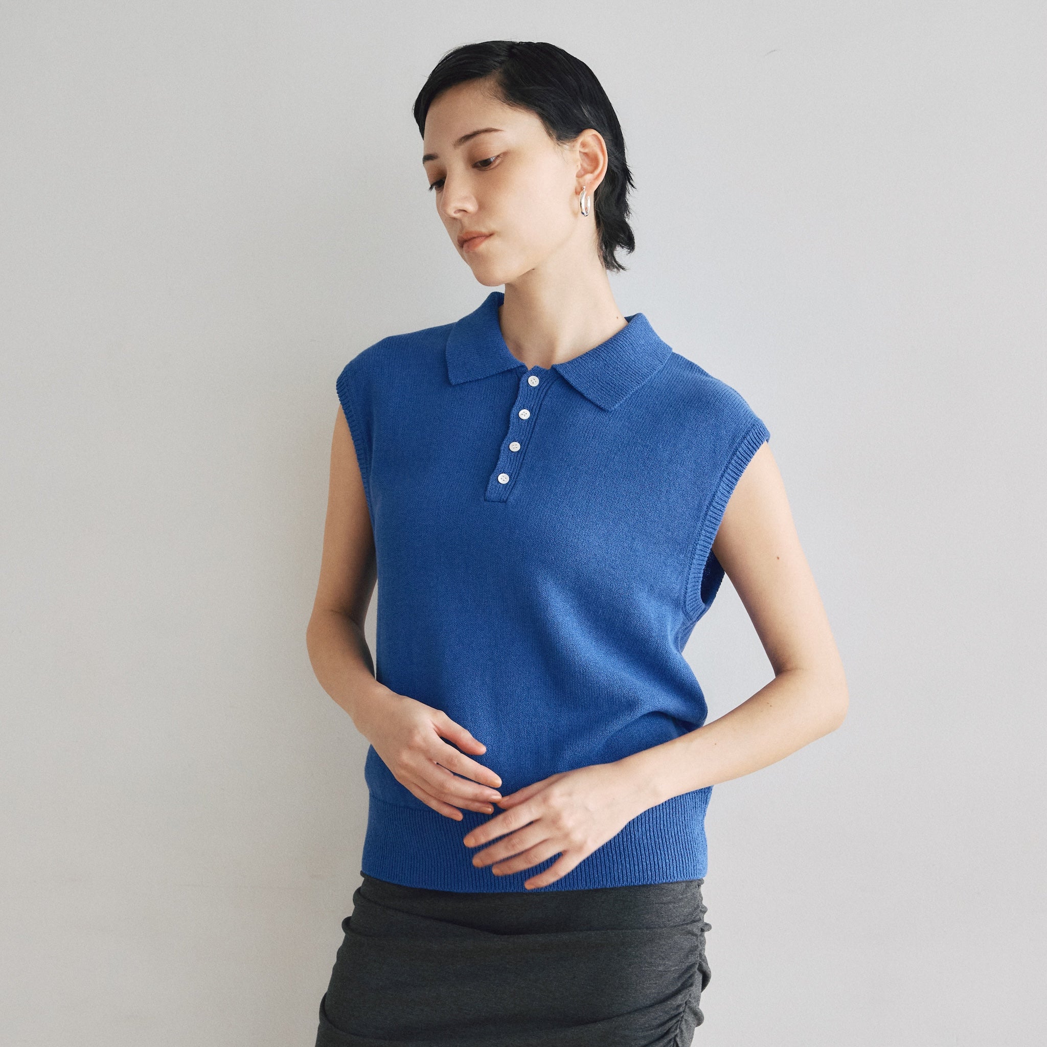MultiサイズKnit Poloベスト