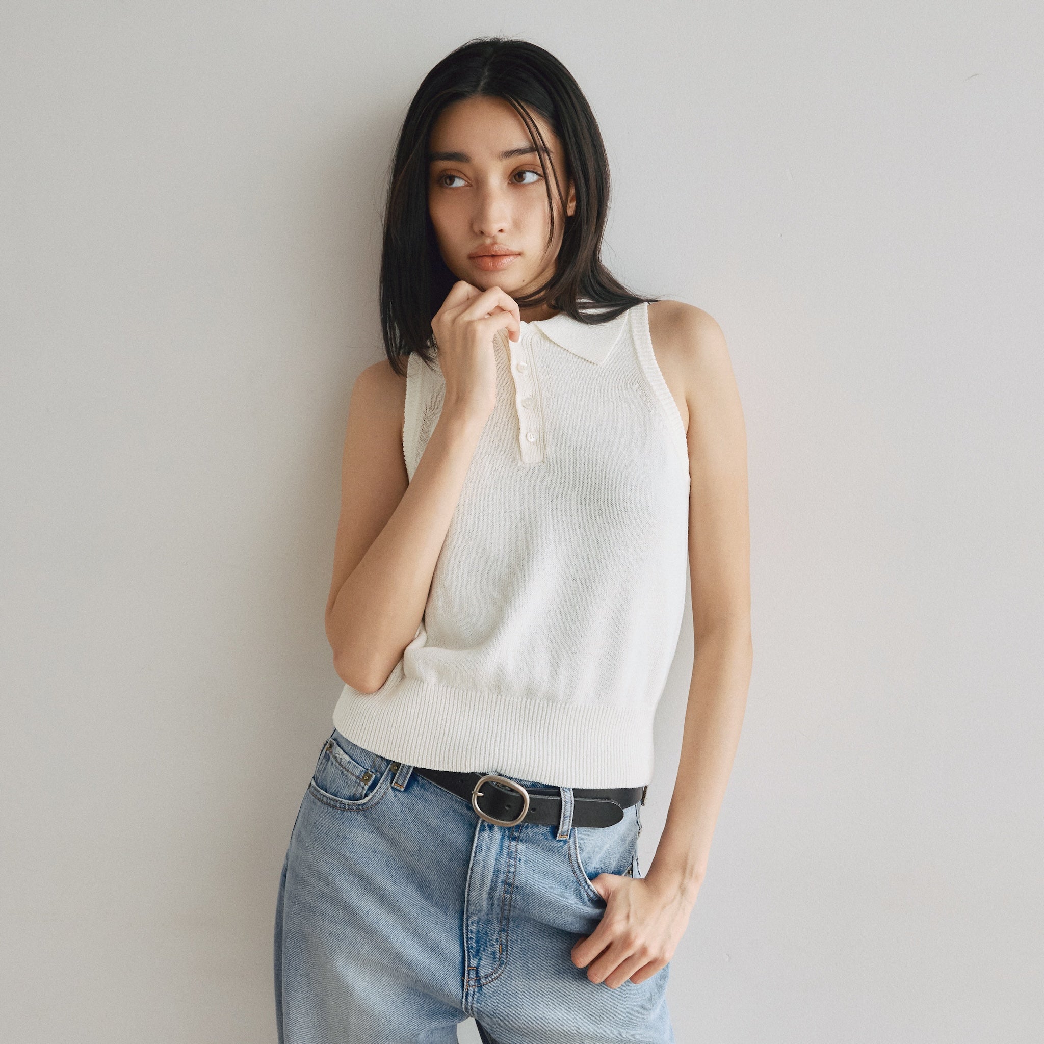 MultiサイズKnit Poloベスト