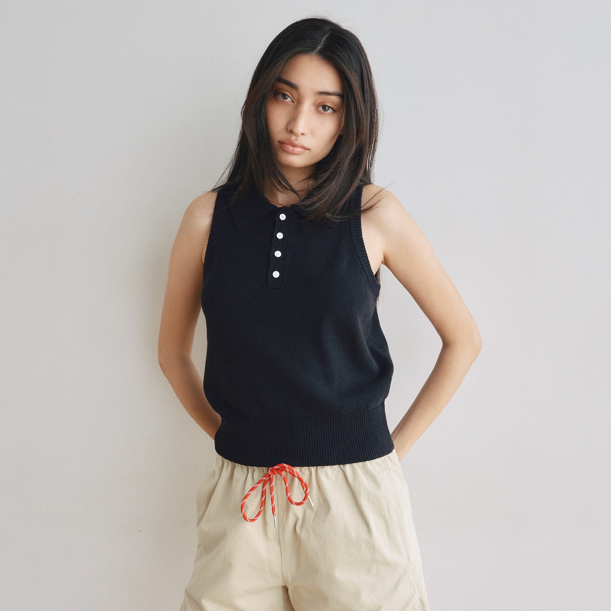 MultiサイズKnit Poloベスト