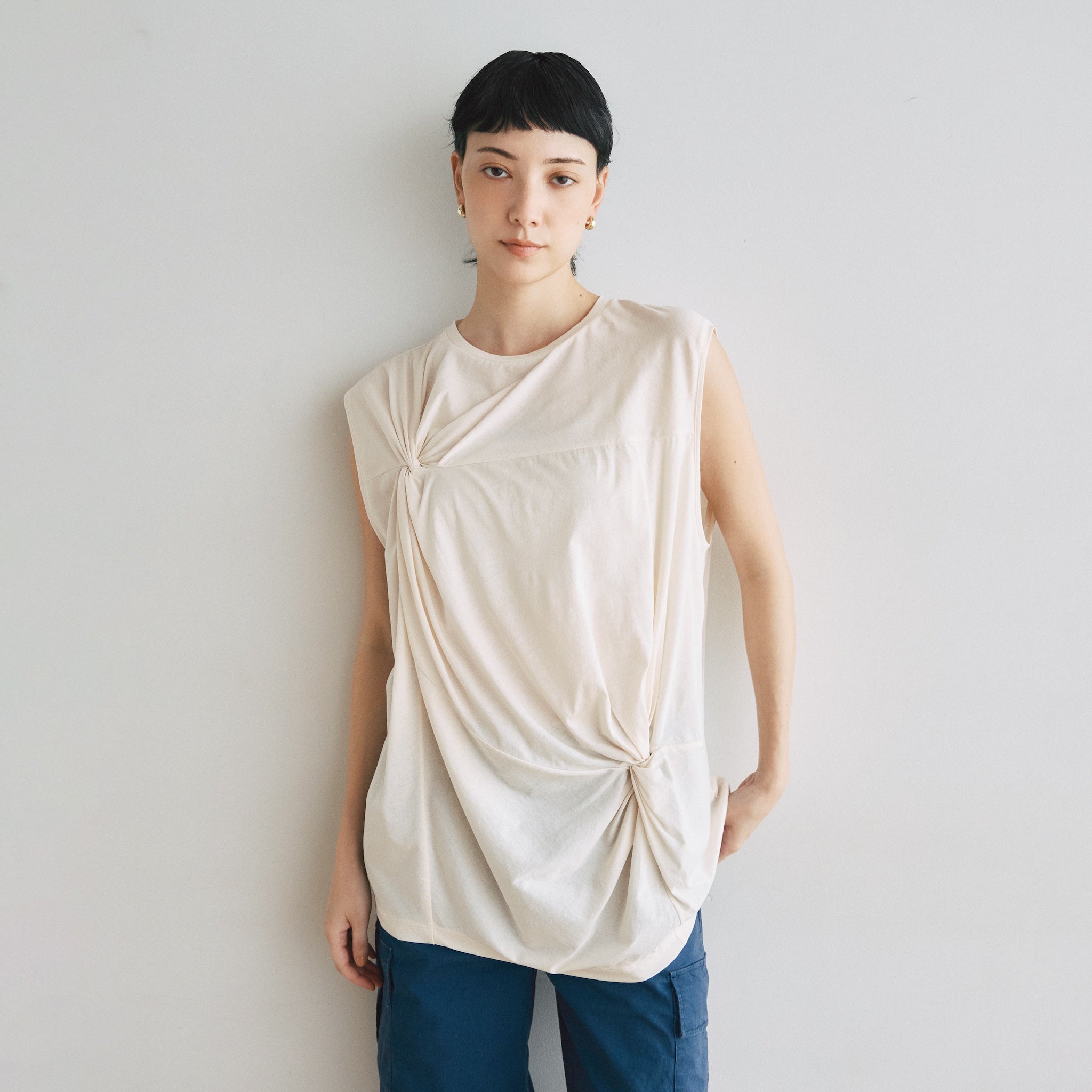 Double Twist Sheer Sleeveless Top