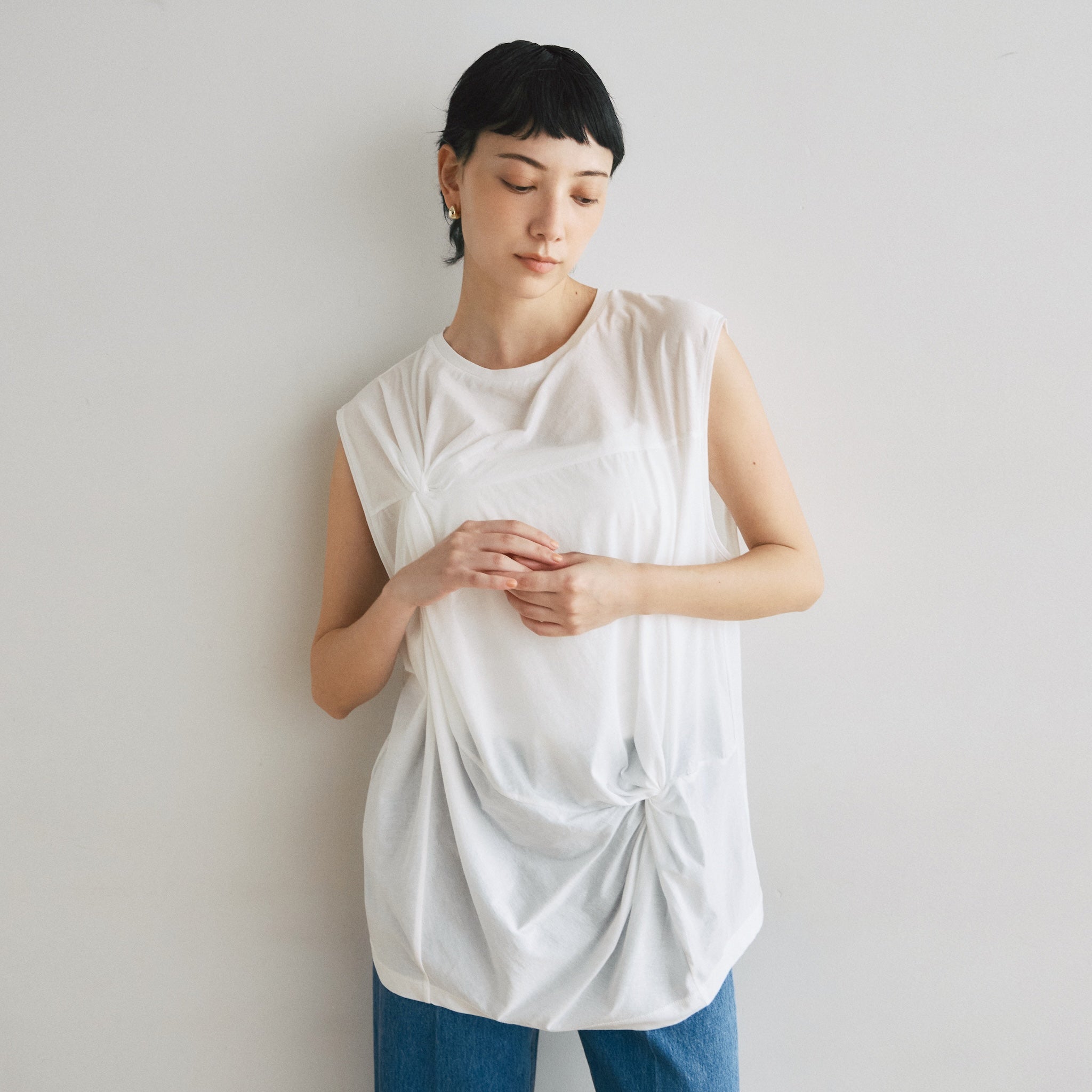 Double Twist Sheer Sleeveless Top
