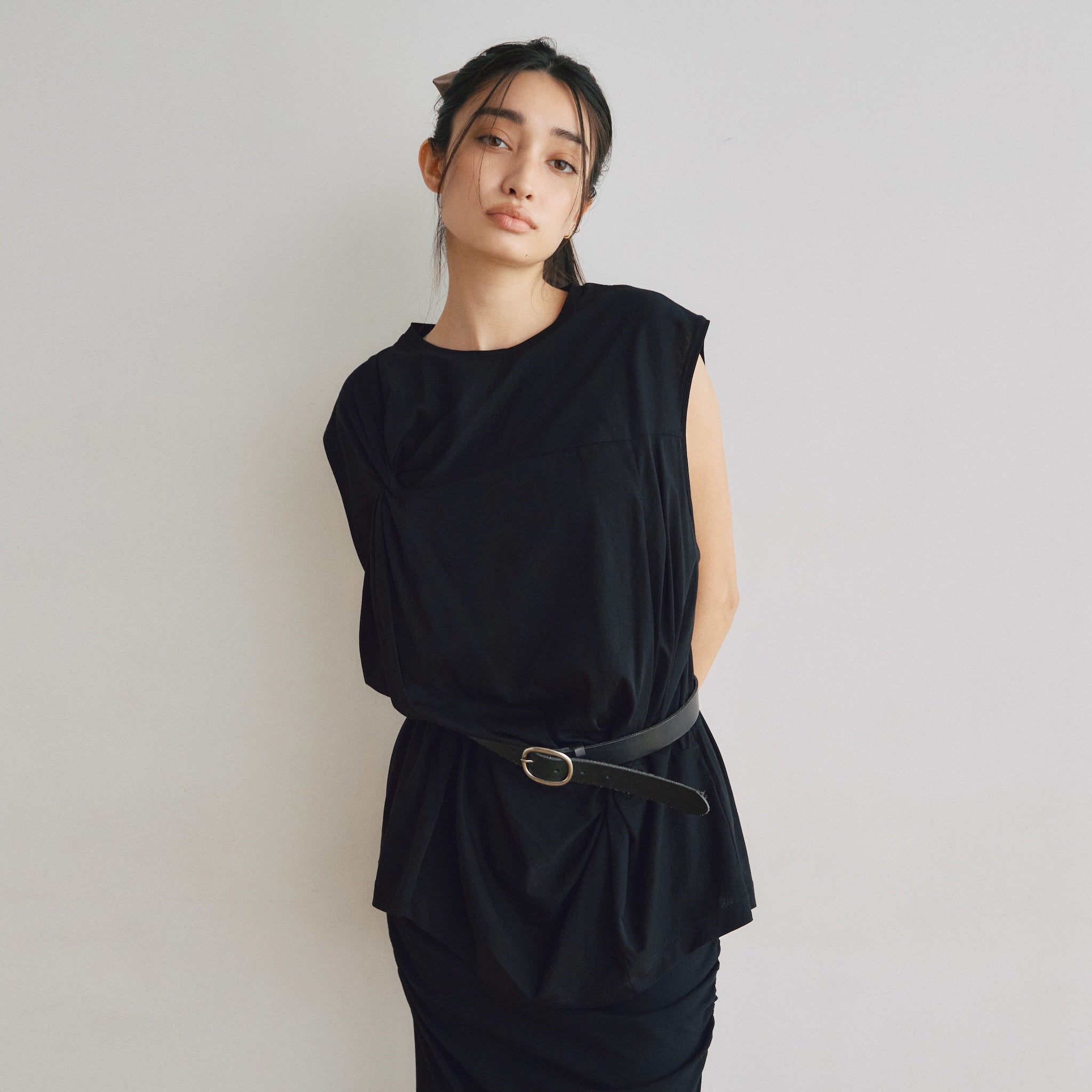 Double Twist Sheer Sleeveless Top