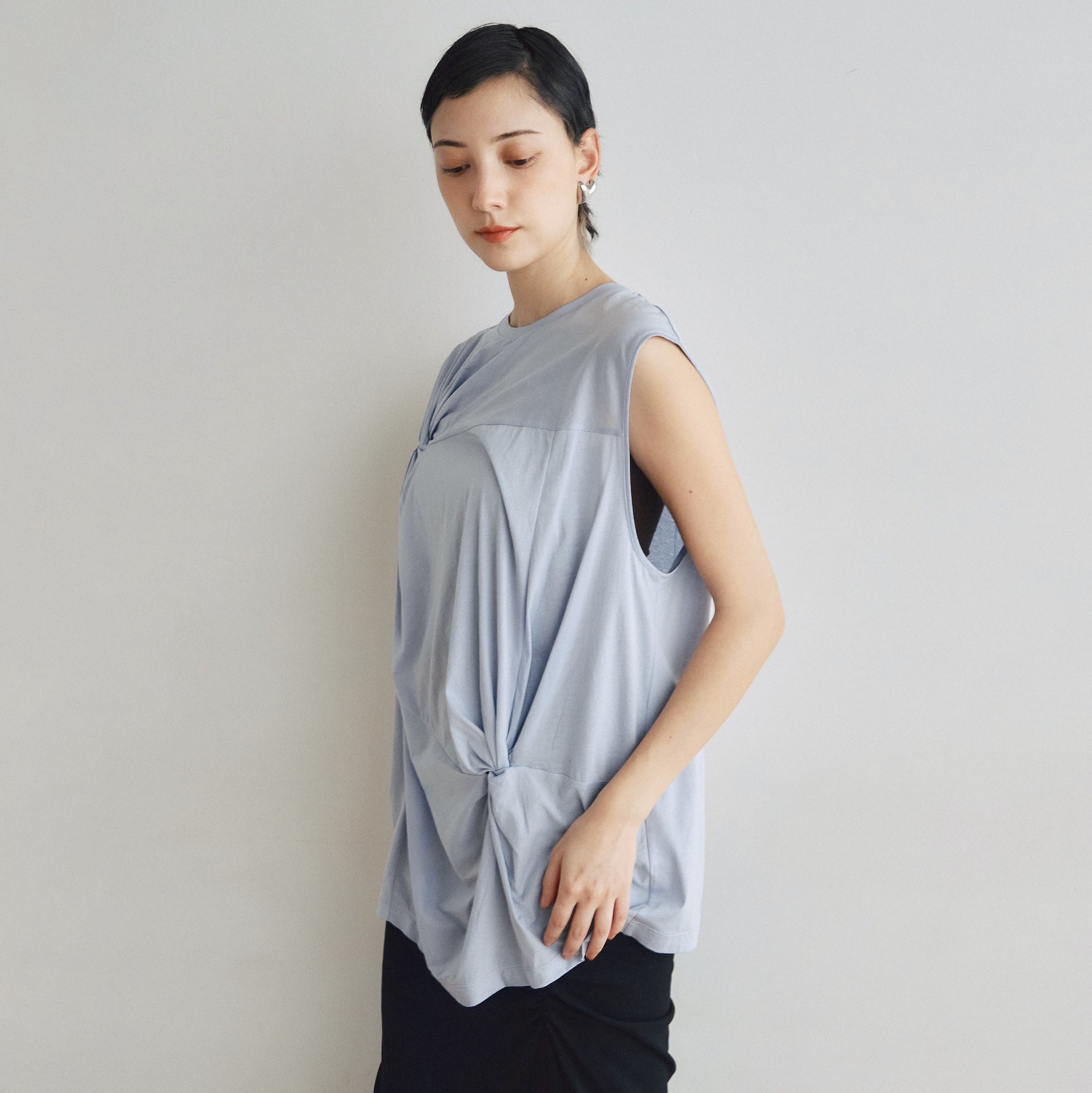 Double Twist Sheer Sleeveless Top