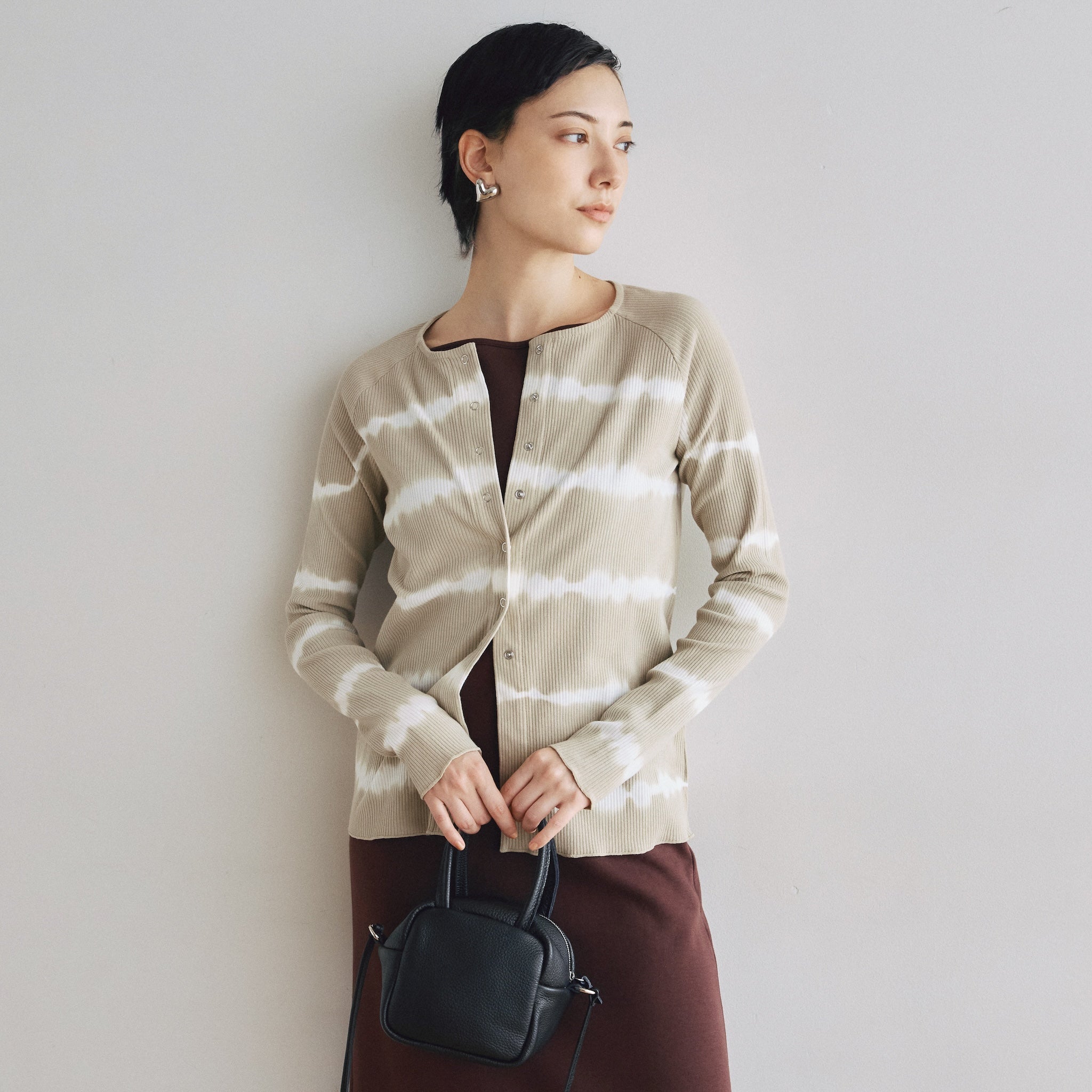 Tiedyeテレコカーディガン