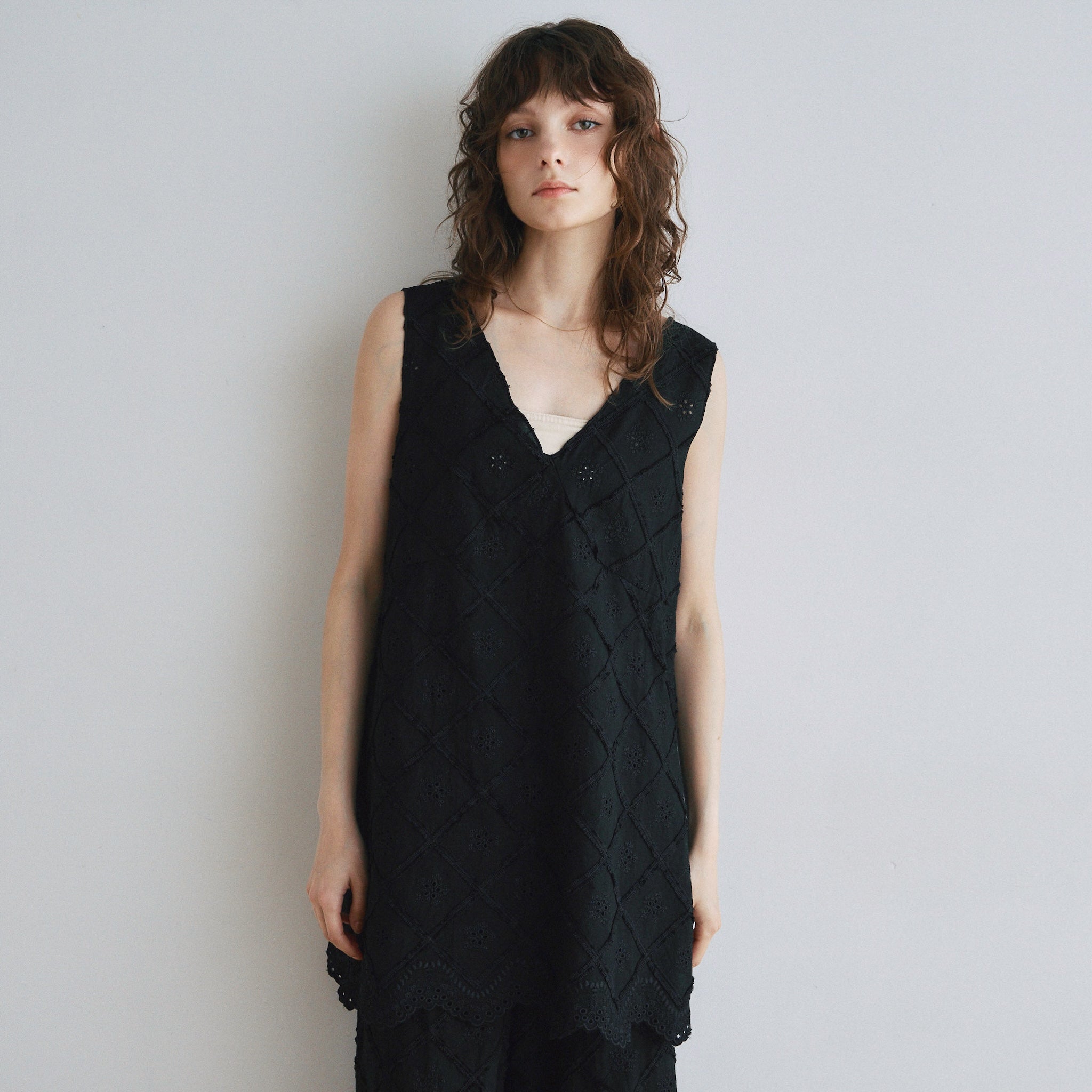 Cotton Lace Scalloped Tunic