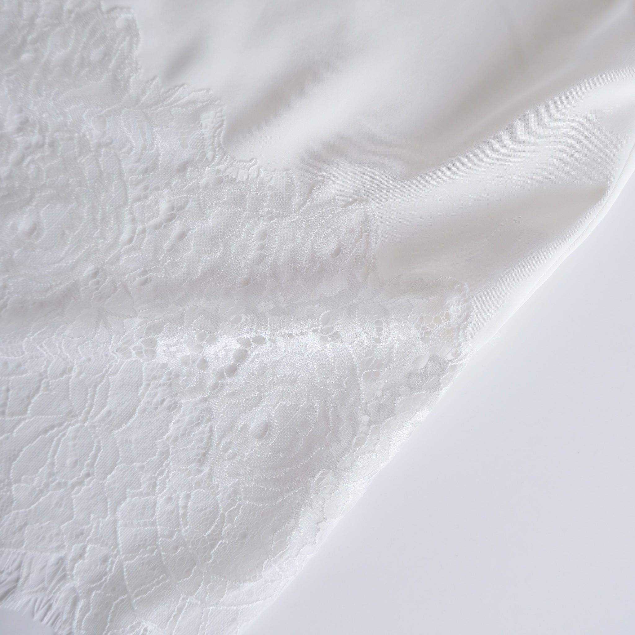 Recycled Satin Scallop Lace Top