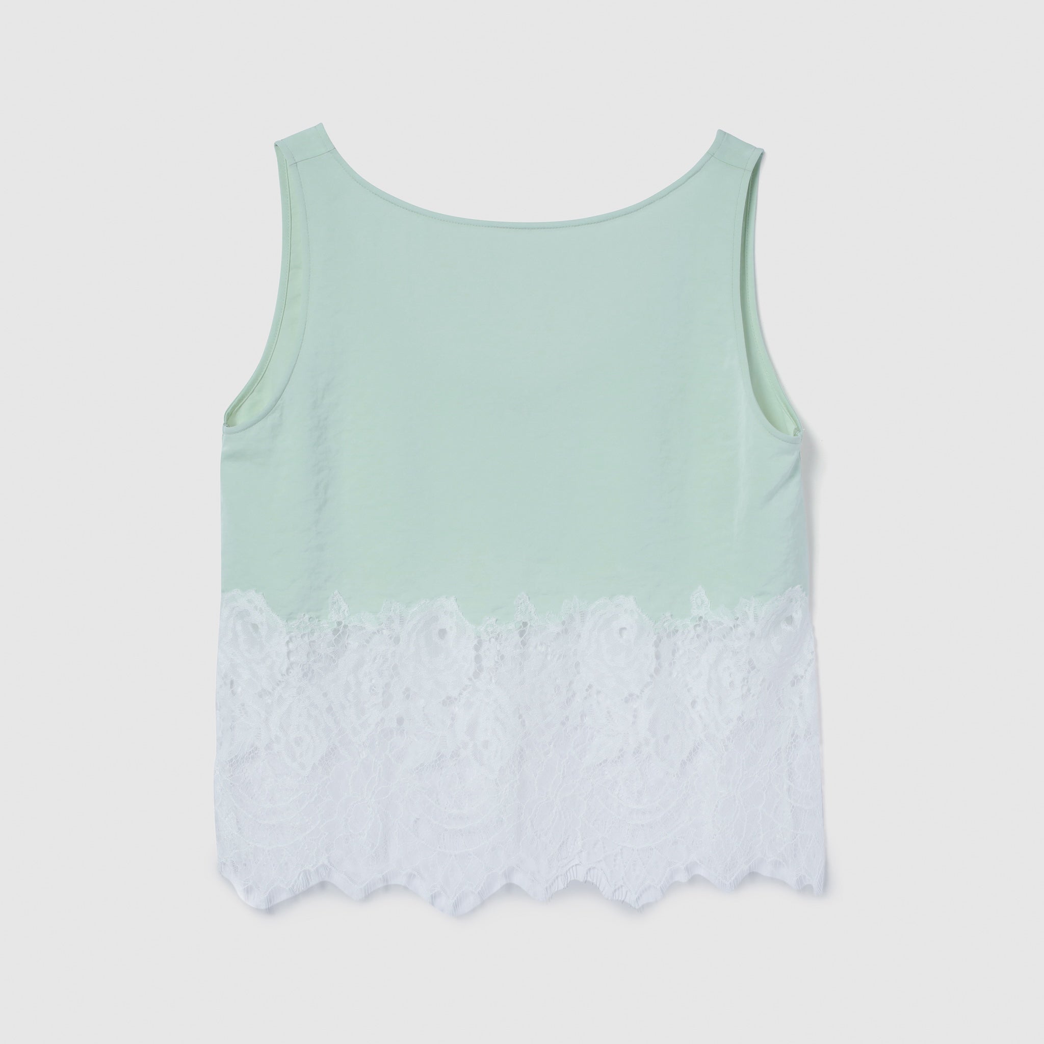 Recycled Satin Scallop Lace Top
