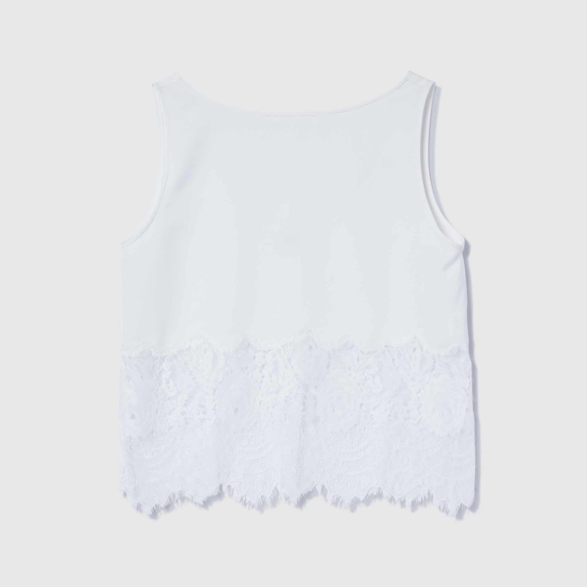 Recycled Satin Scallop Lace Top