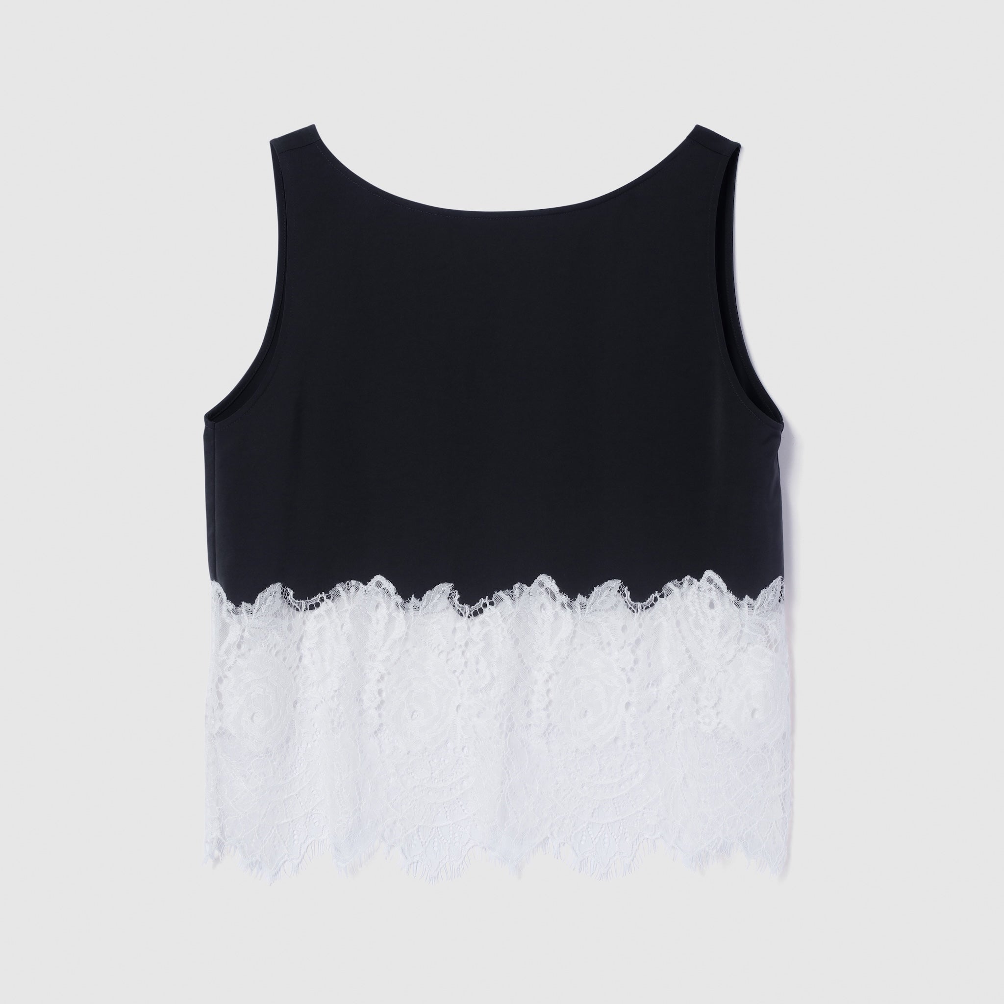 Recycled Satin Scallop Lace Top