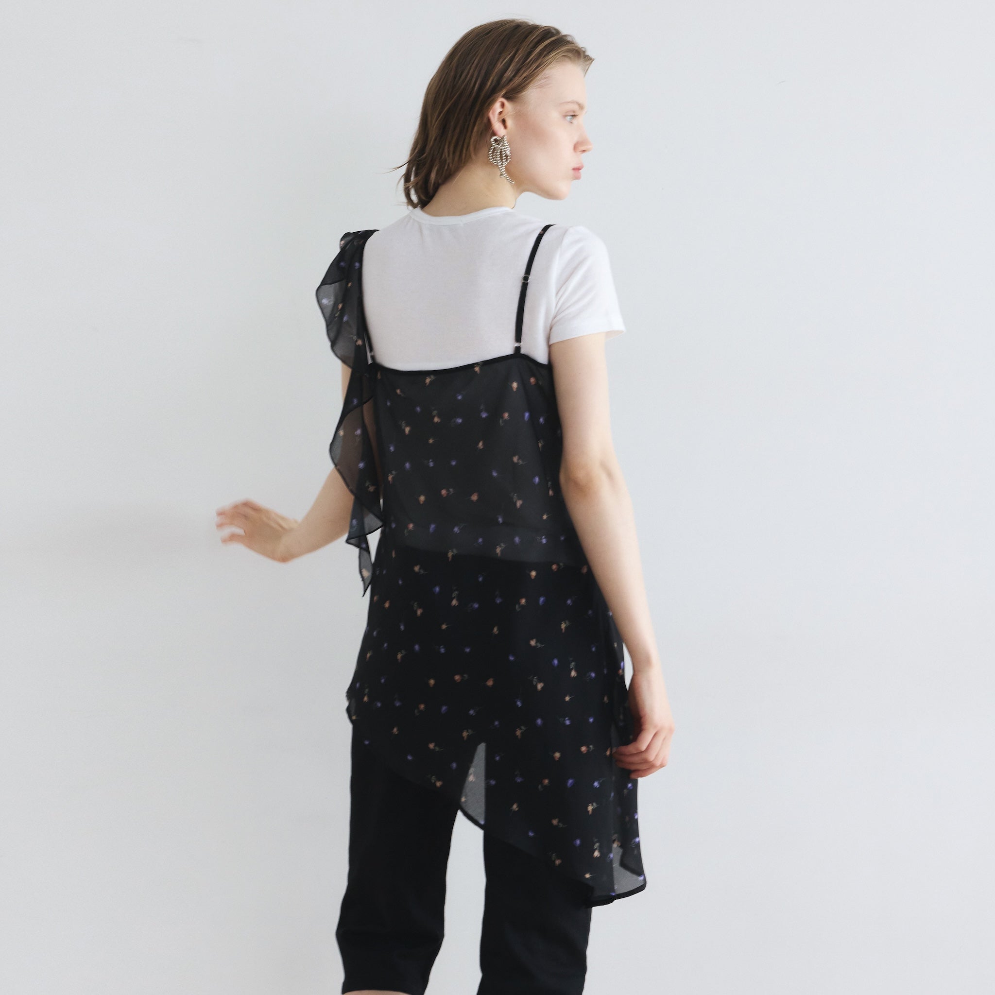 AsymmetryショルダーFlowerトップス