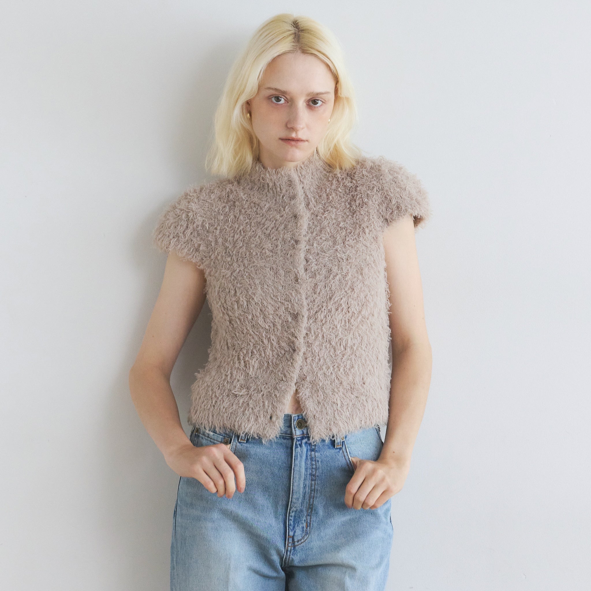Poodle Yarn 2wayネックトップス