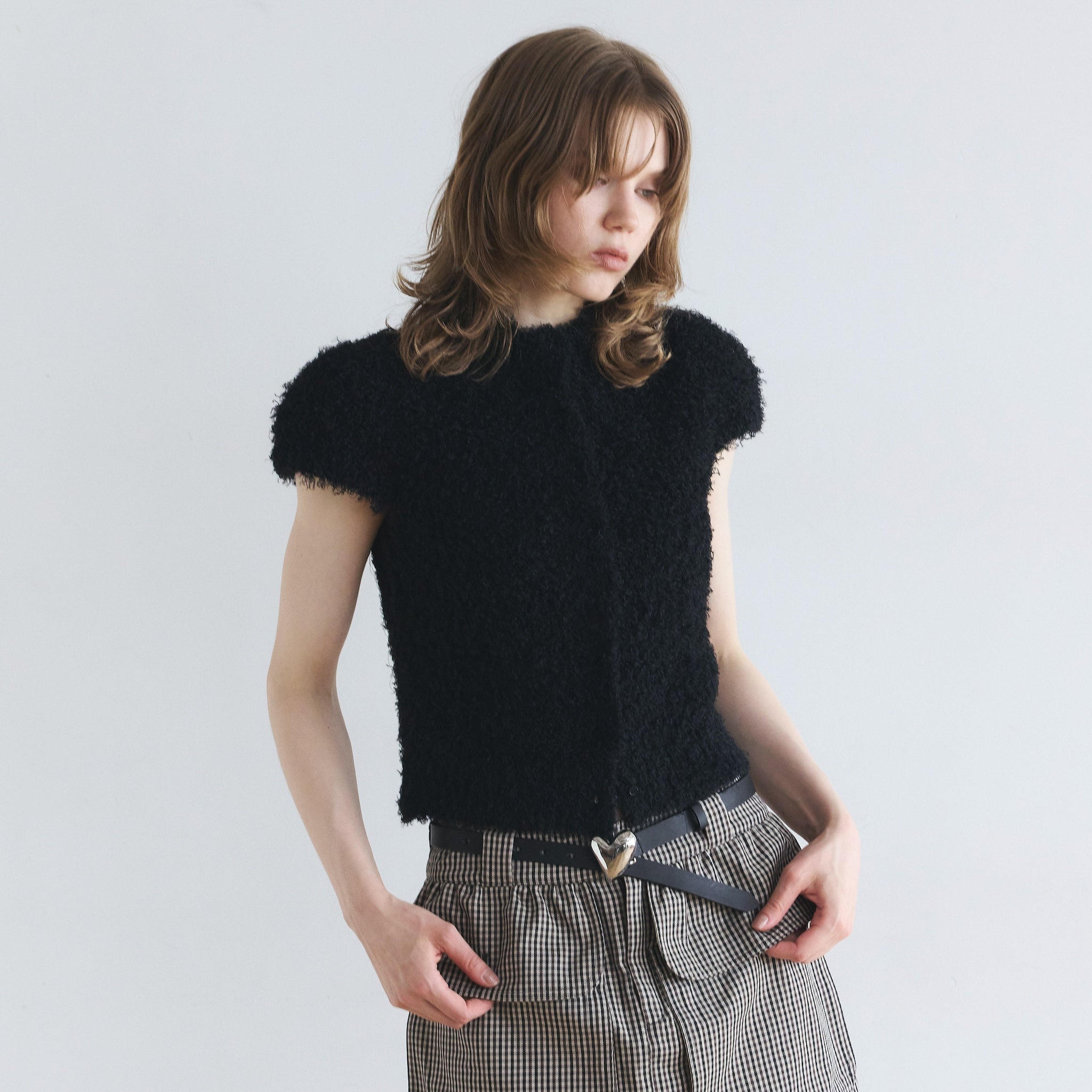 Poodle Yarn 2wayネックトップス
