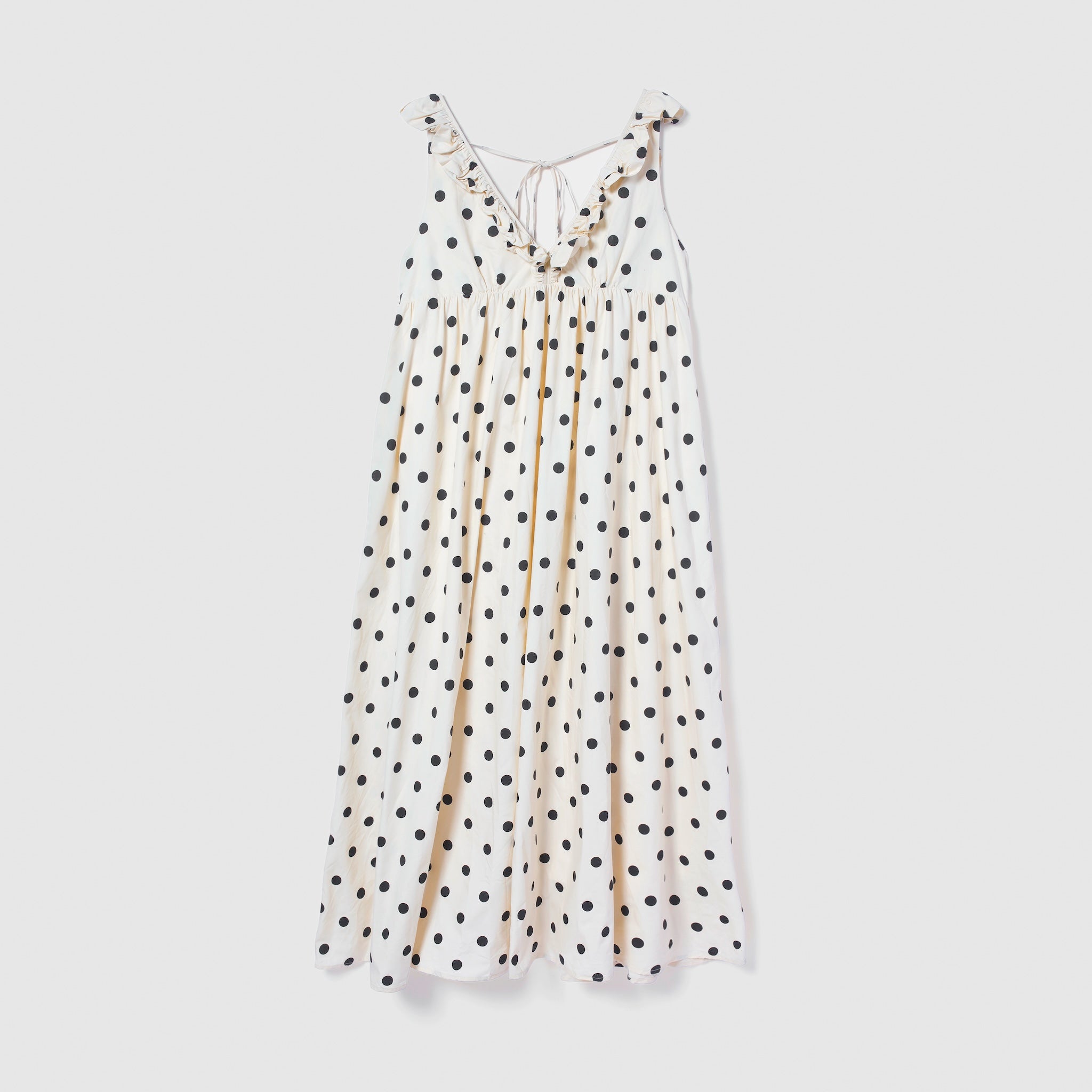 Back Ribbon Frill Neck Dress