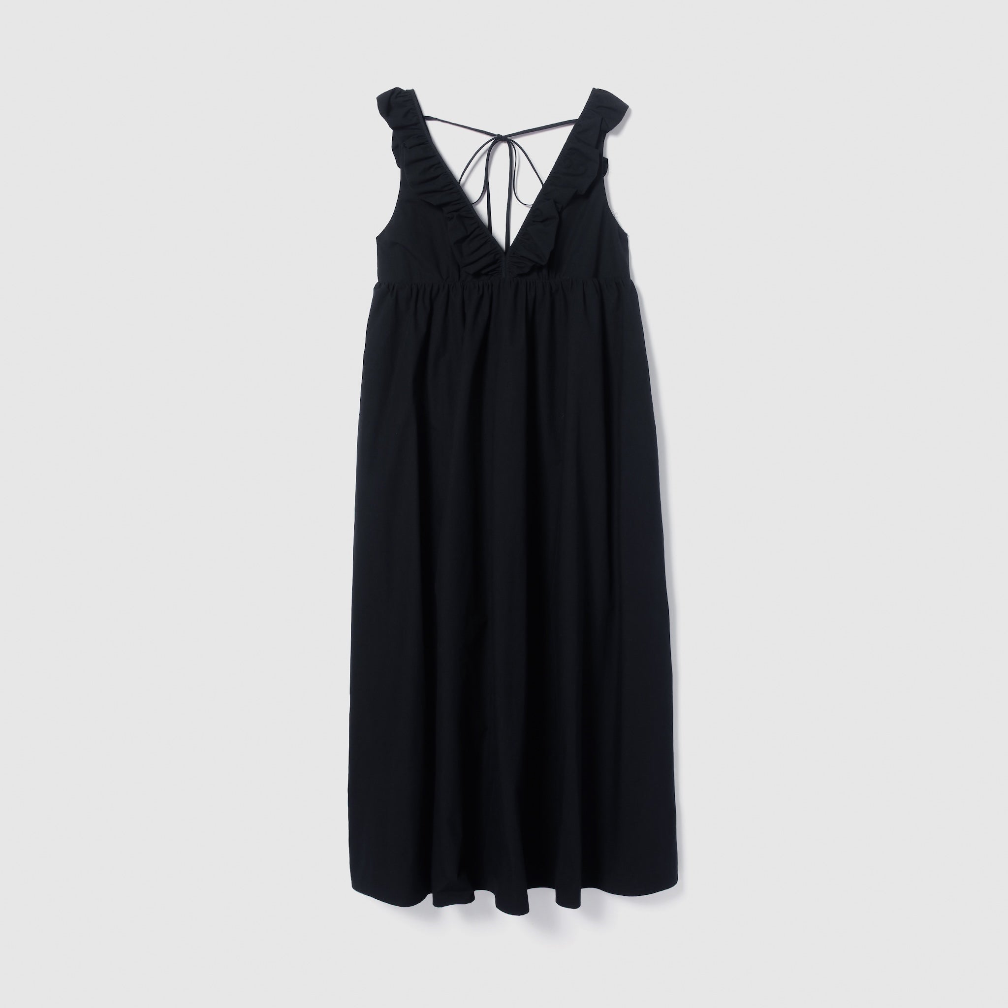 Back Ribbon Frill Neck Dress